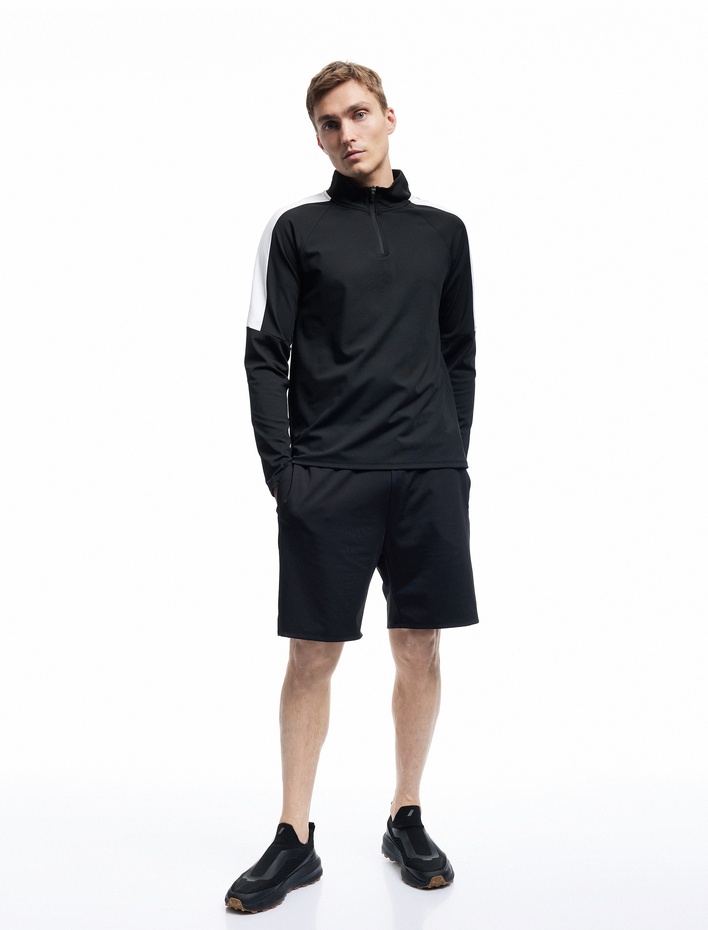  Beli Bağcıklı Cep Detaylı Baskılı Spor Şort