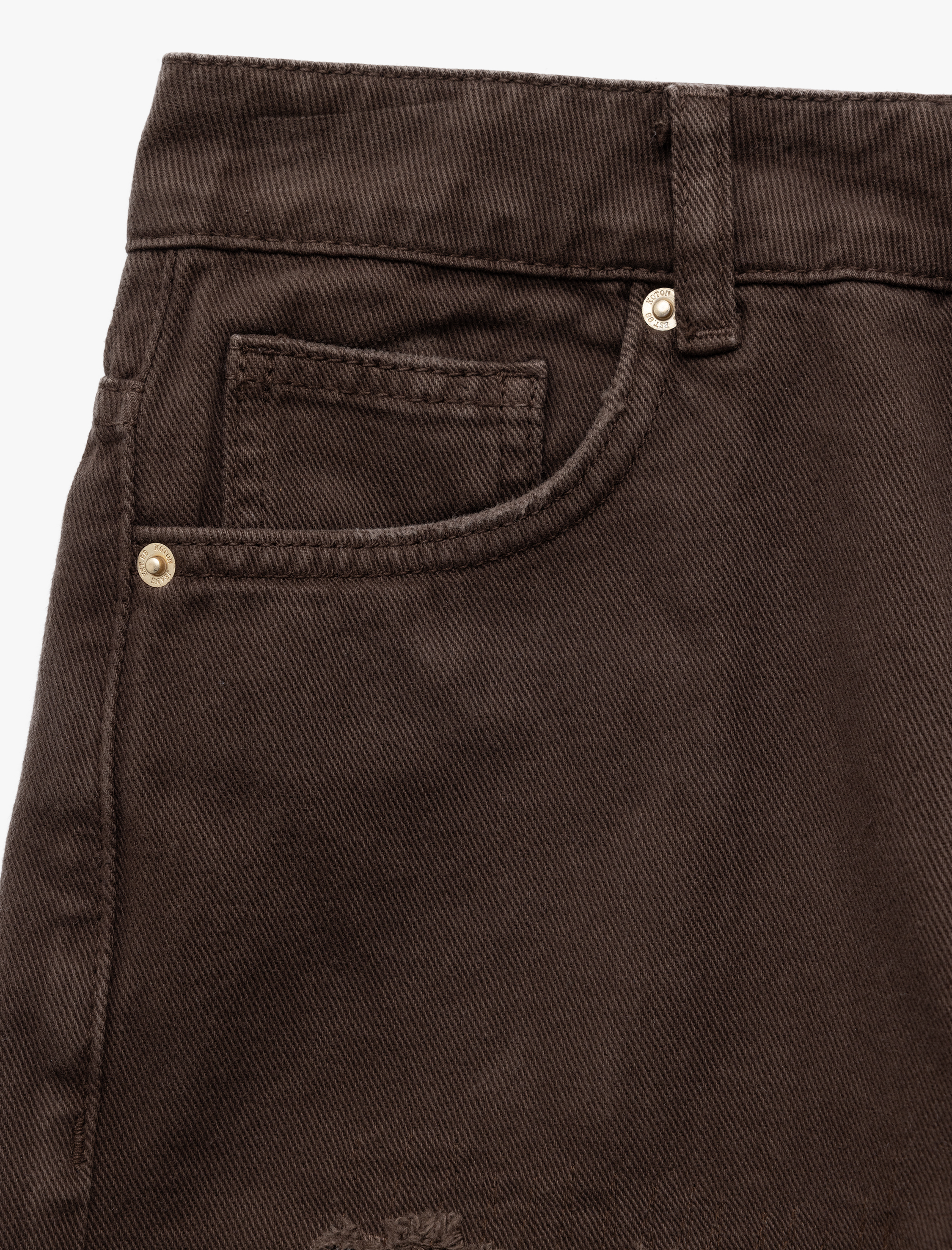 Normal Bel Pamuklu Cep Detaylı Saçaklı Paça Mini Jean Şort