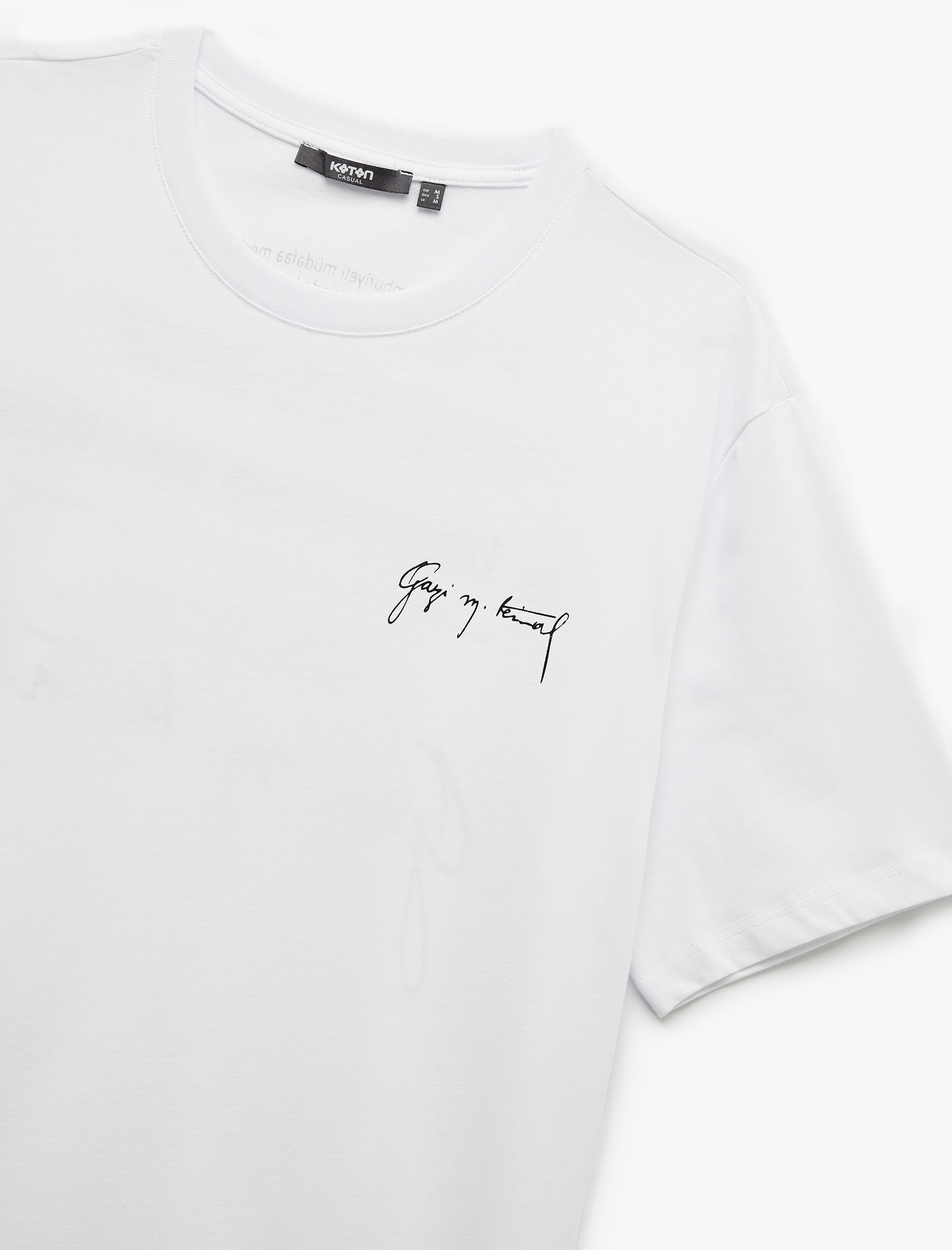   Kısa Kollu Bisiklet Yaka Regular Fit Pamuklu Arkası Baskılı Atatürk Tişört