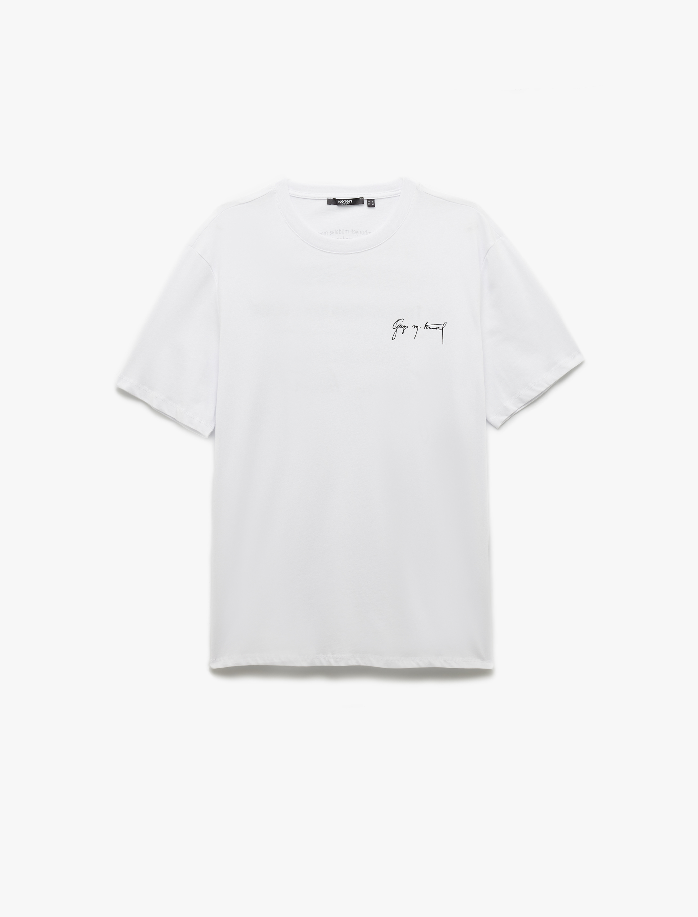   Kısa Kollu Bisiklet Yaka Regular Fit Pamuklu Arkası Baskılı Atatürk Tişört