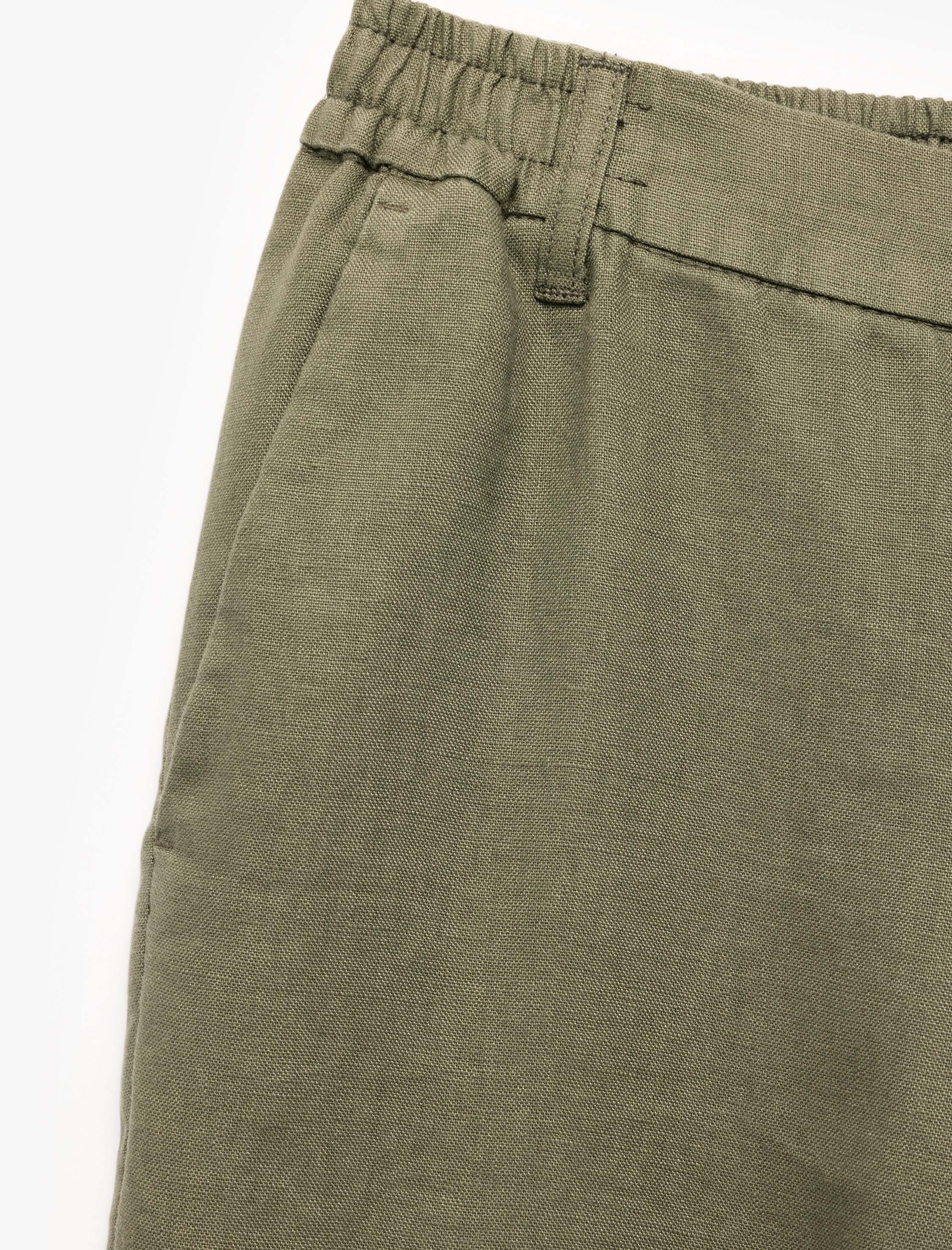   Straight Fit Cep Detaylı Keten Chino Pantolon