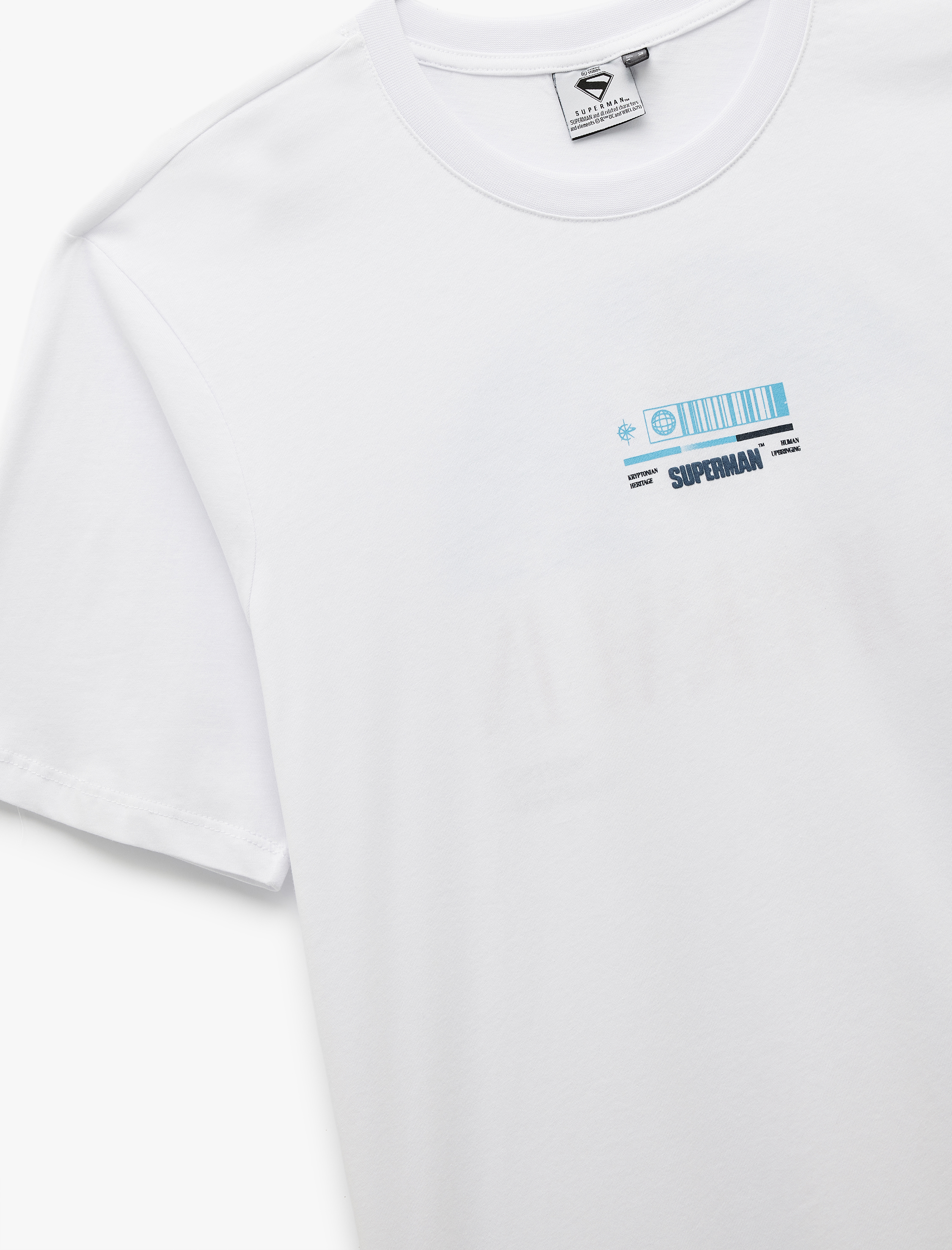   Pamuklu Regular Fit Kısa Kollu Bisiklet Yaka Arkası Baskılı Lisanslı Superman Tişört