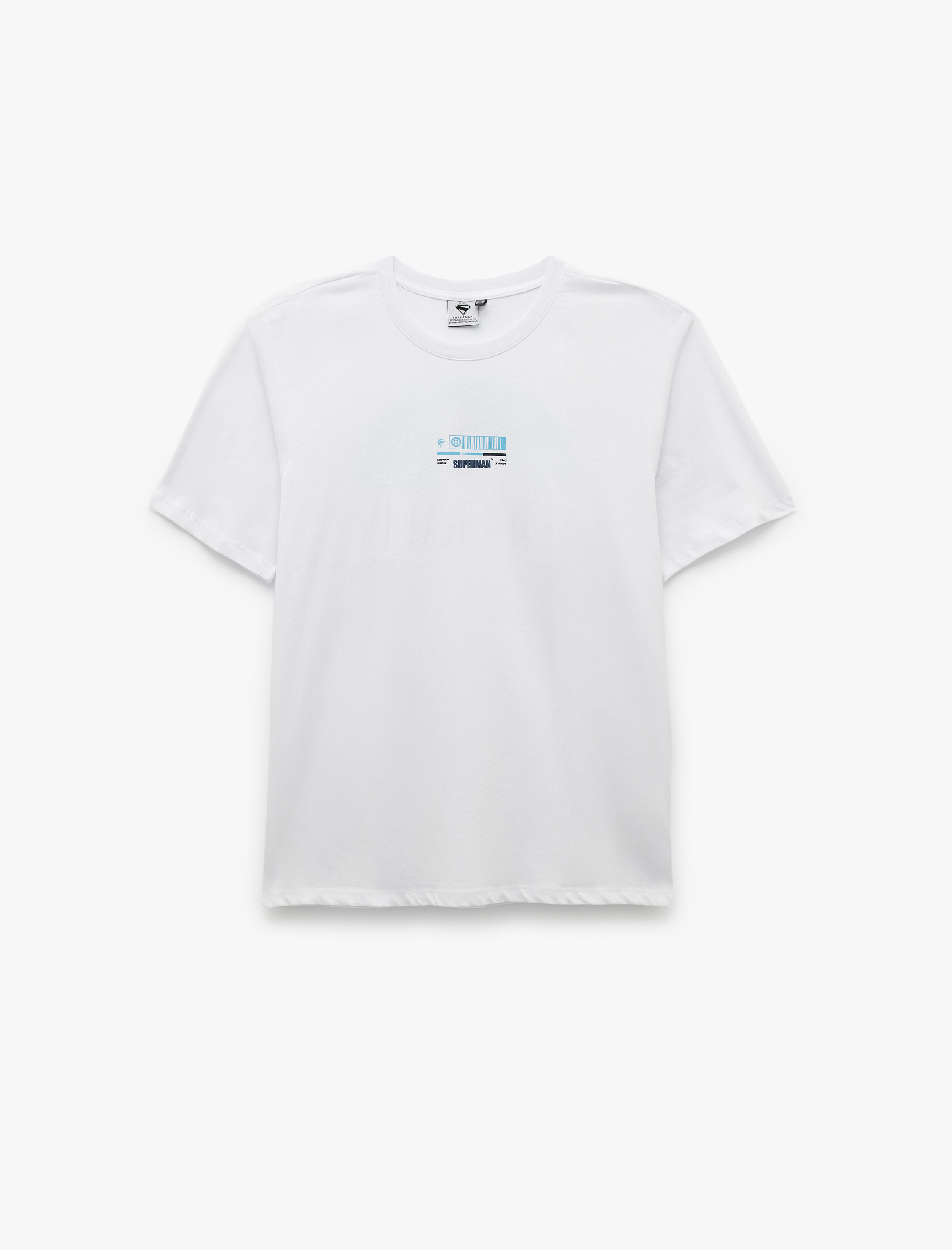   Pamuklu Regular Fit Kısa Kollu Bisiklet Yaka Arkası Baskılı Lisanslı Superman Tişört