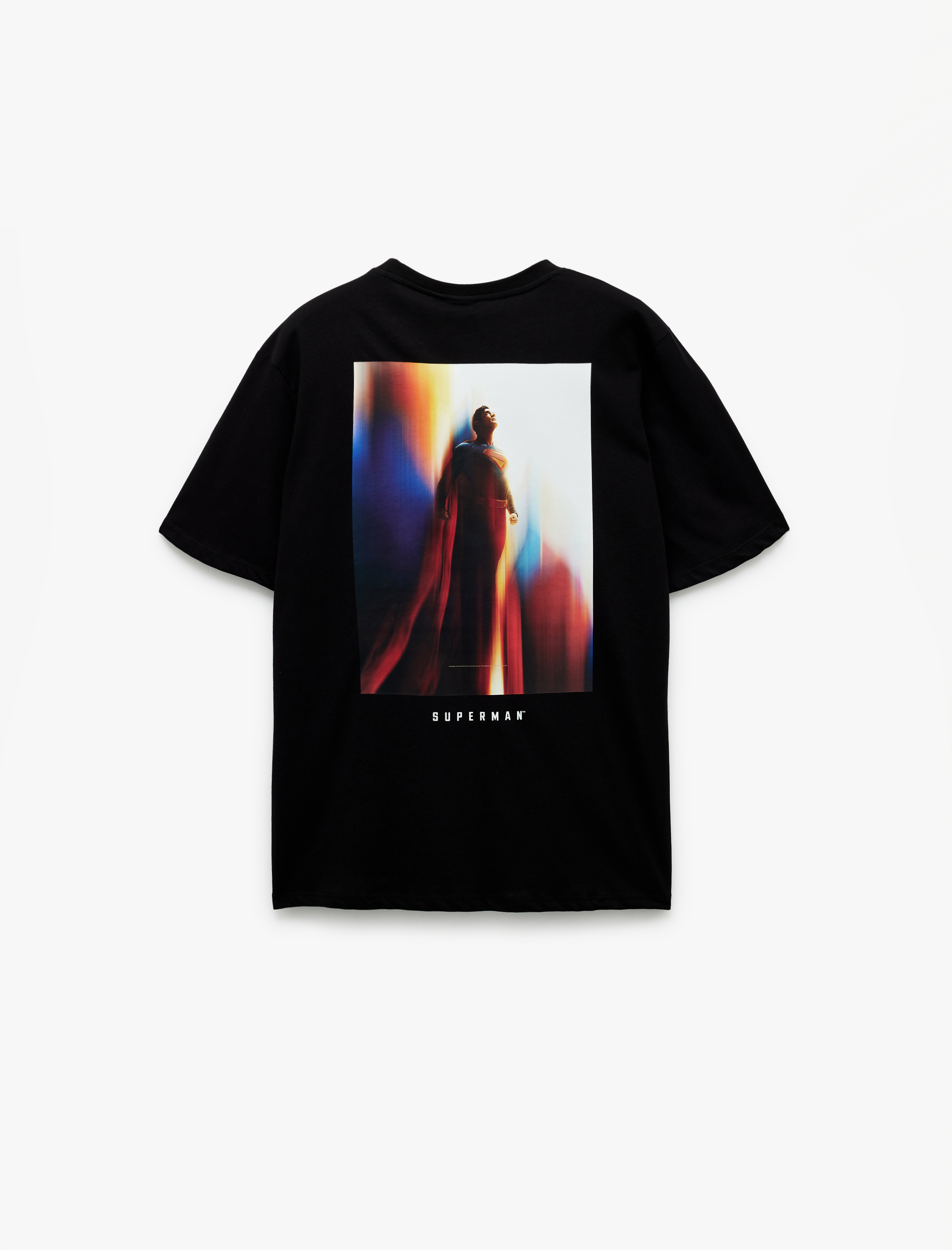   Kısa Kollu Pamuklu Regular Fit Bisiklet Yaka Arkası Baskılı Lisanslı Superman Tişört