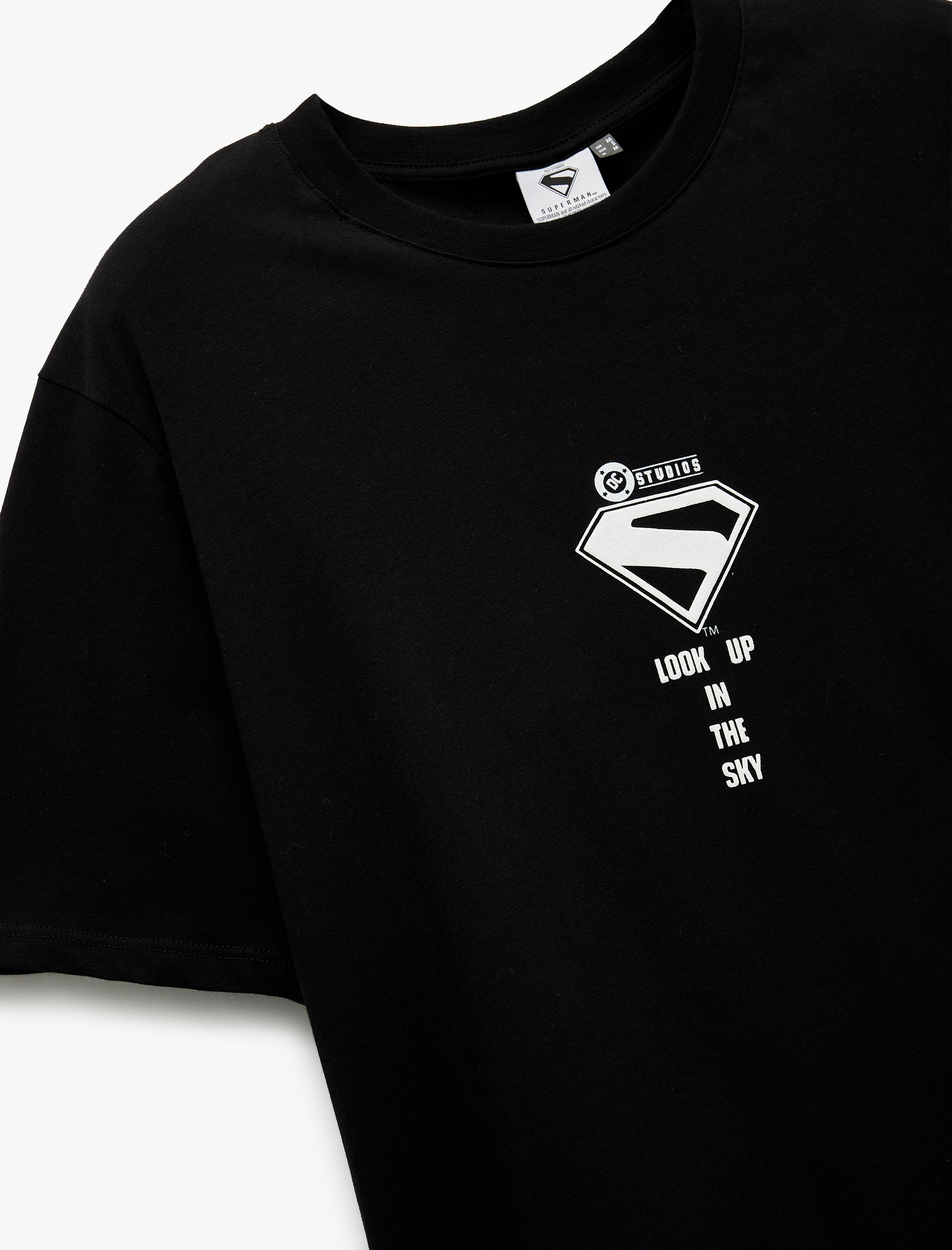   Kısa Kollu Pamuklu Regular Fit Bisiklet Yaka Arkası Baskılı Lisanslı Superman Tişört