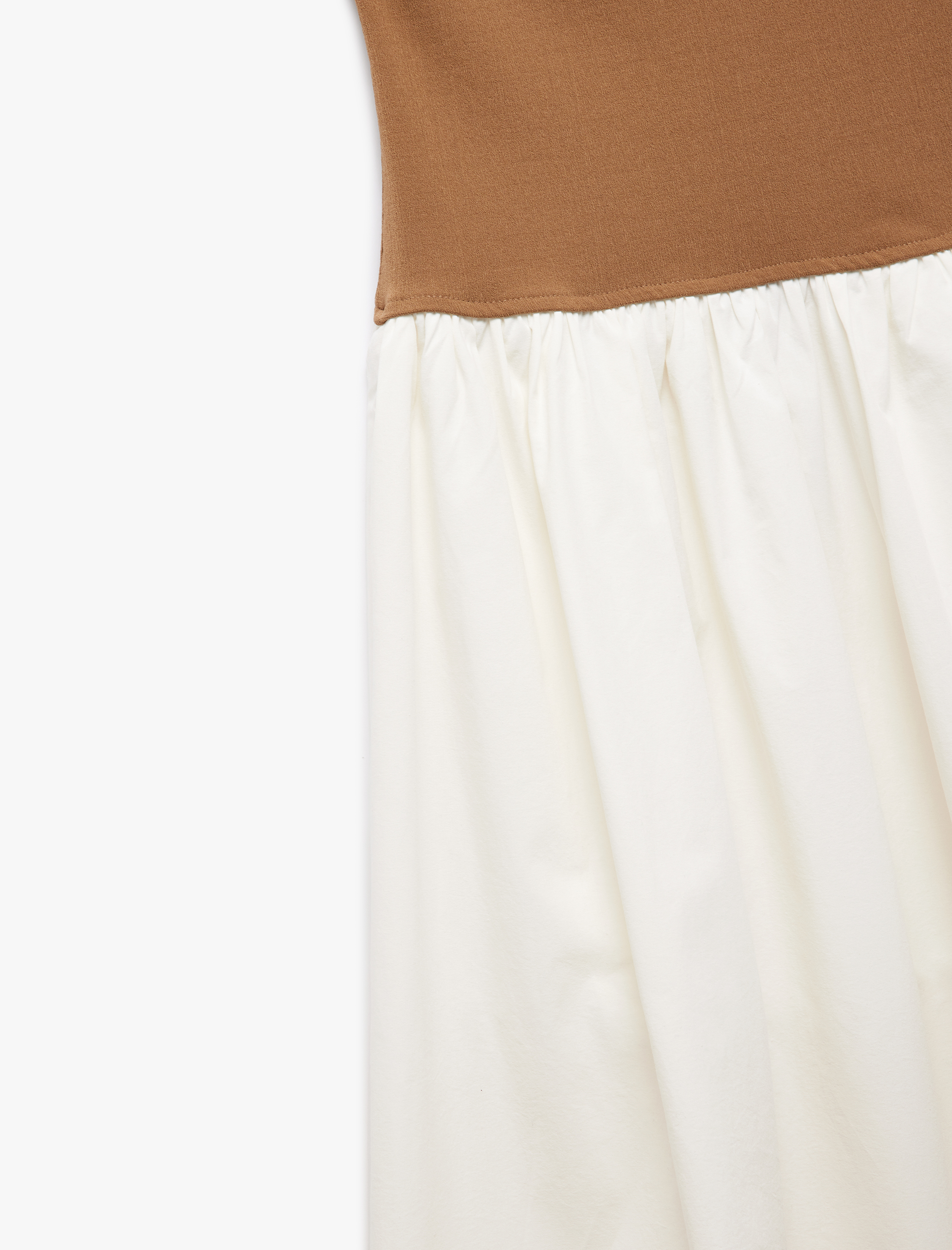   Straplez Yaka Kolsuz Renk Bloklu A Kesim Uzun Elbise