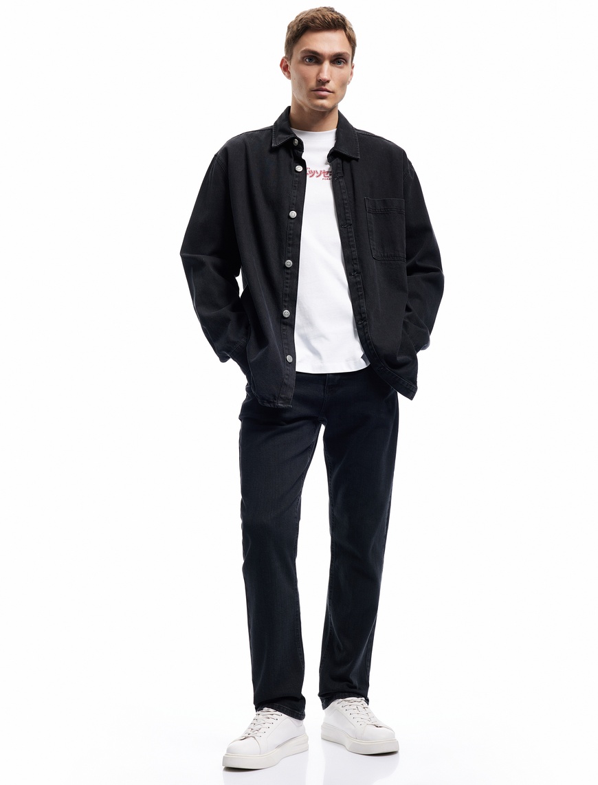   Pamuklu Normal Bel Straight Fit Jean Pantolon - Mark Jean