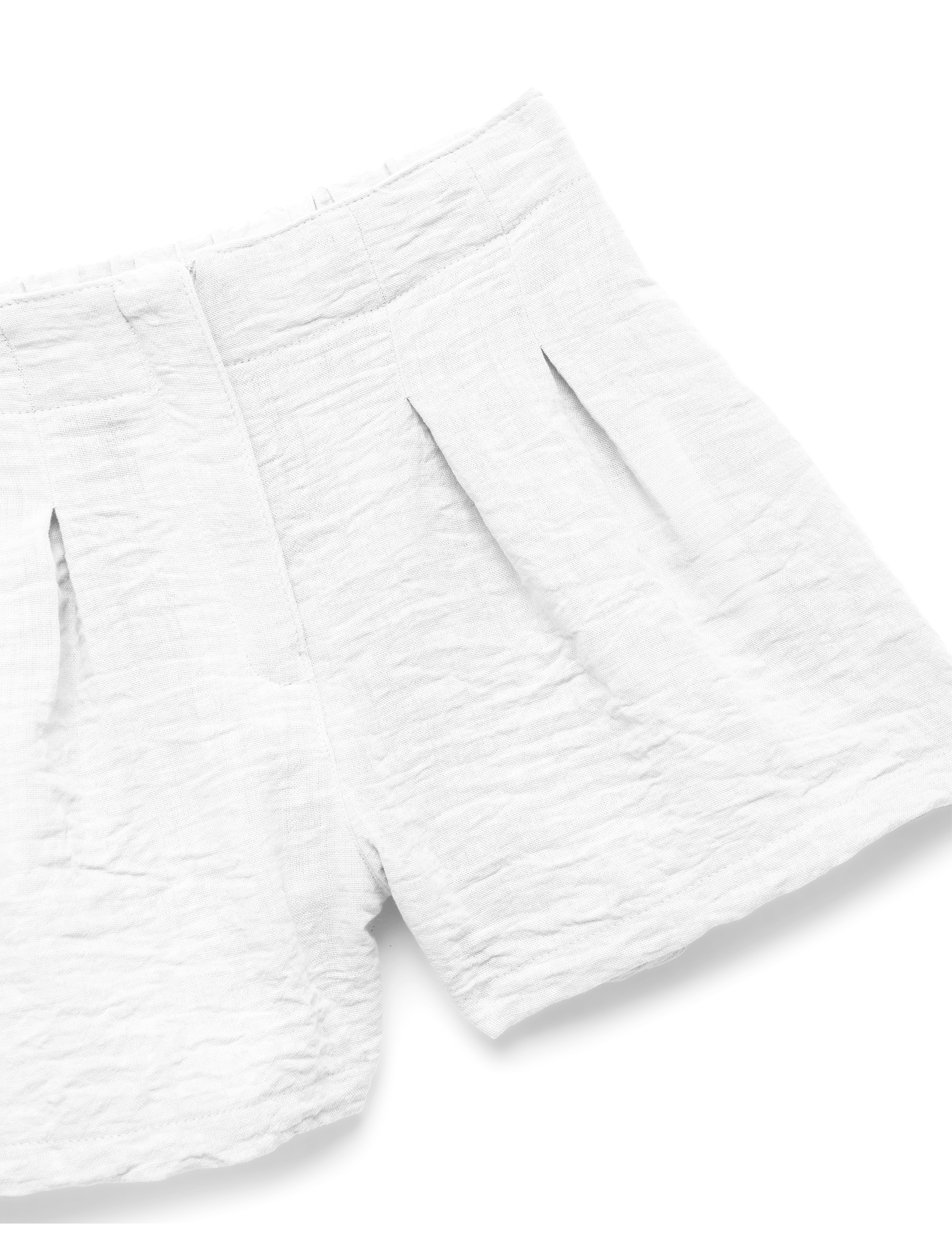 Kız Çocuk Pile Detaylı Beli Lastikli Dokulu Mini Şort