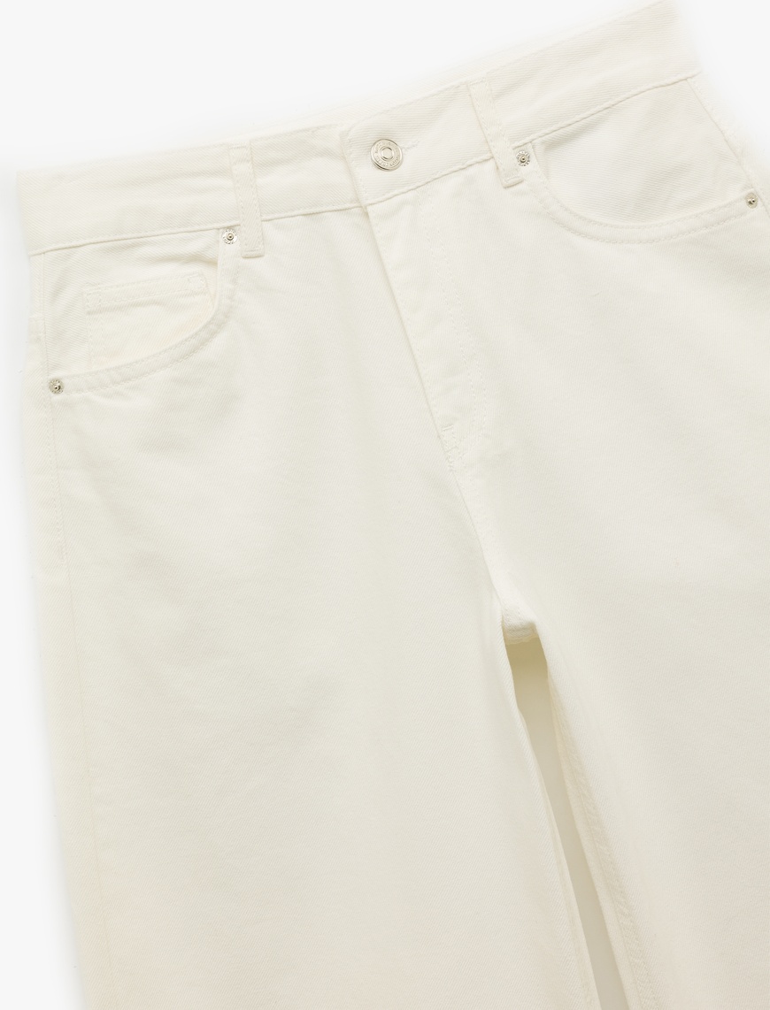   Bol Kalıp Geniş Paça Cepli Denim Pantolon - Loose Straight Fit Jean