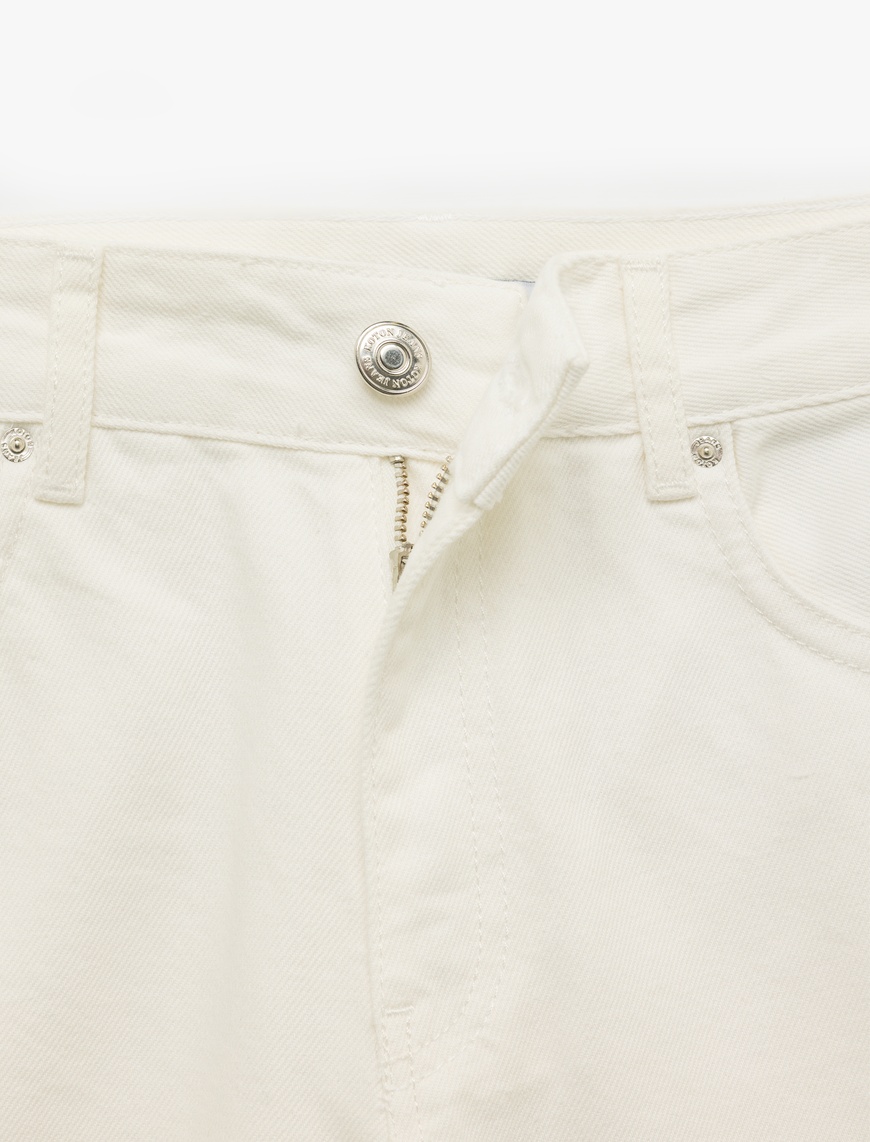   Bol Kalıp Geniş Paça Cepli Denim Pantolon - Loose Straight Fit Jean