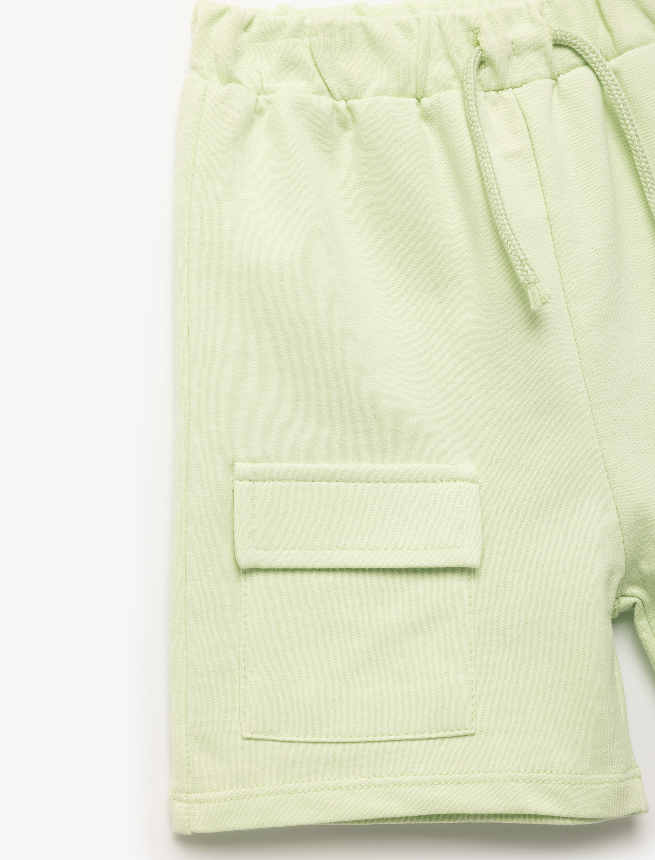  Erkek Bebek Cep Detaylı Pamuklu Beli Bağcıklı Şort