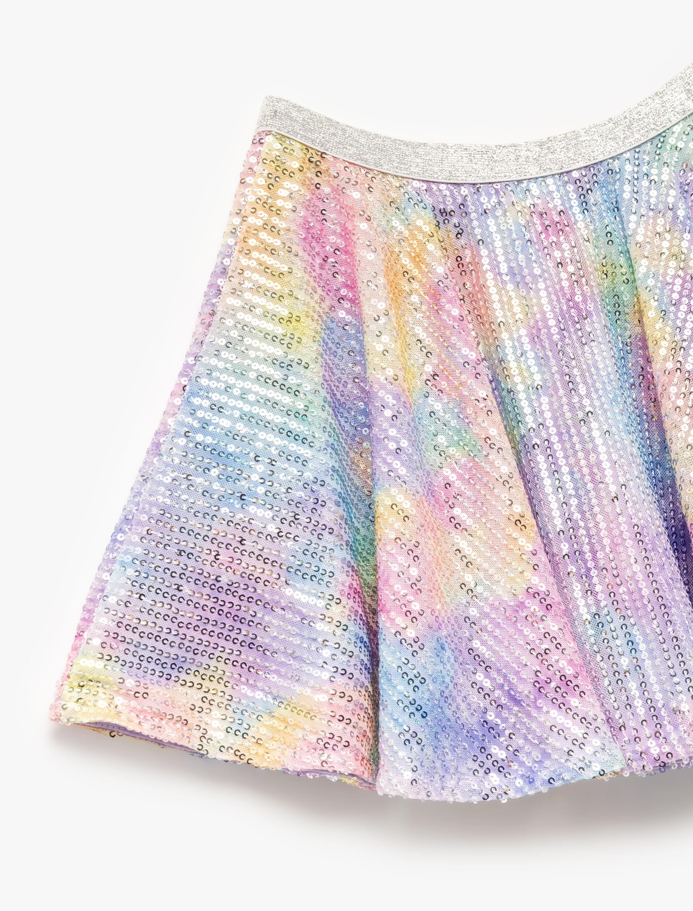  Kız Çocuk Pullu Payetli Beli Lastikli Rahat Kesim Kloş Mini Etek