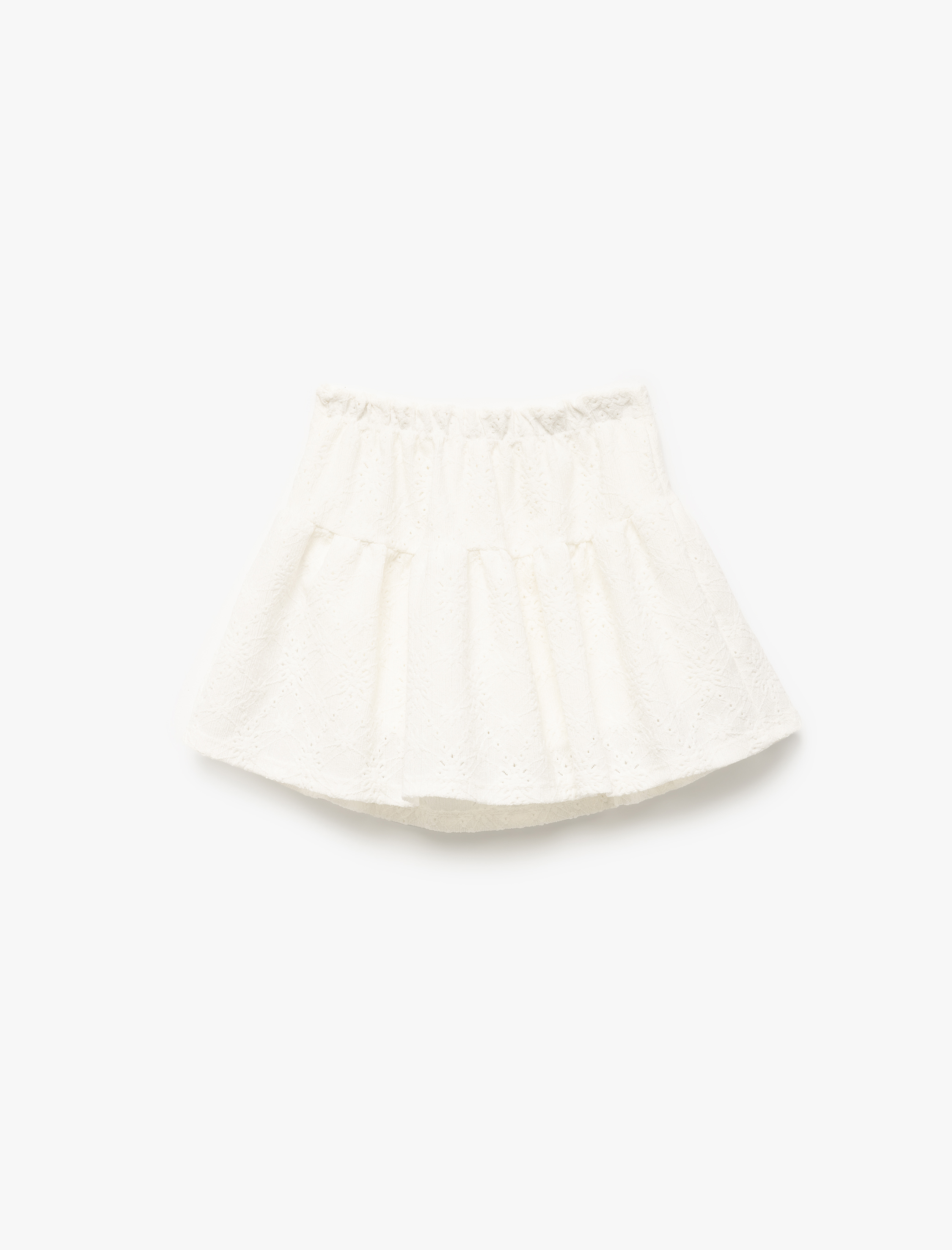  Kız Çocuk Volanlı Brode Mini Etek