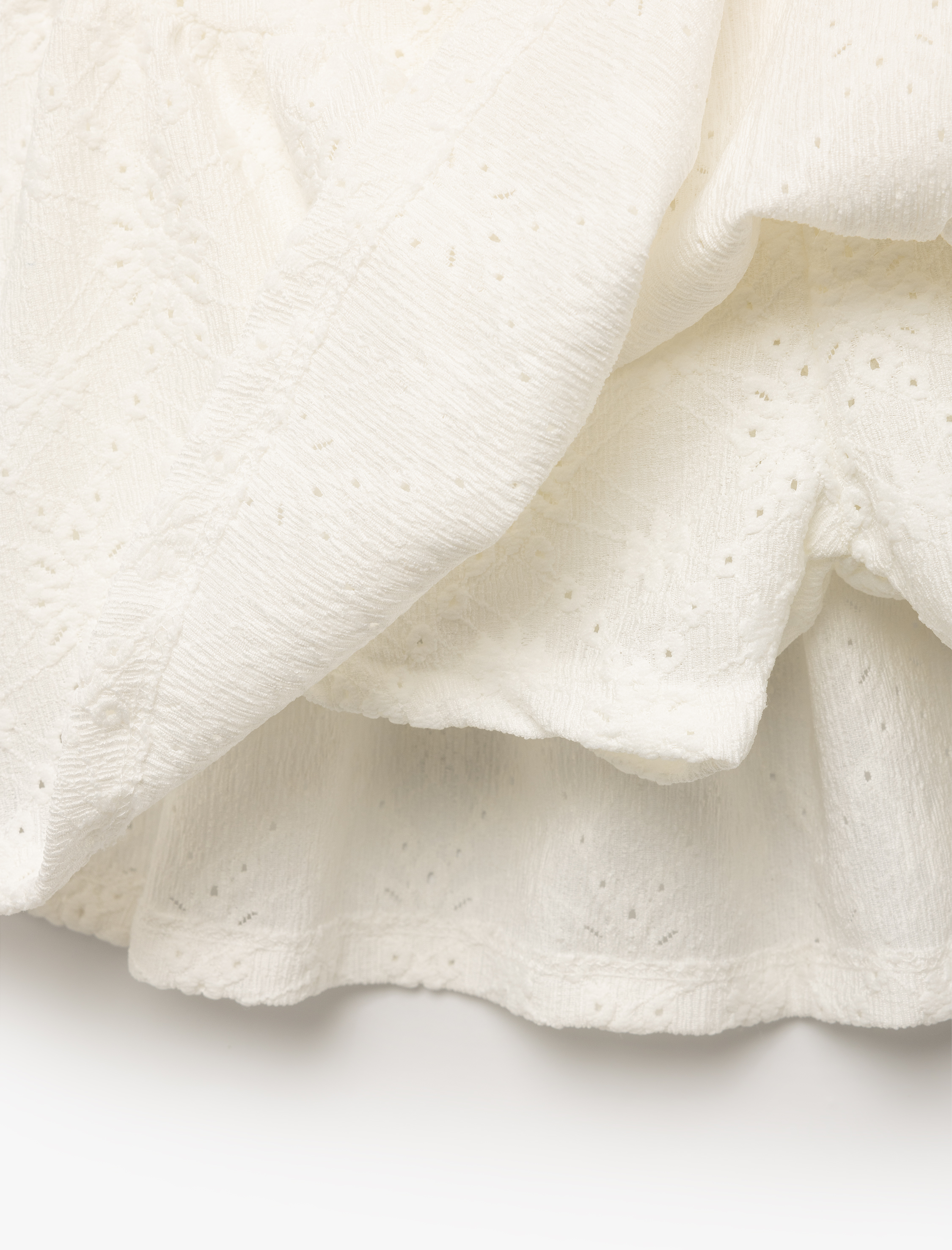  Kız Çocuk Volanlı Brode Mini Etek