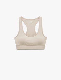 U Yaka Kolsuz Slim Fit Kaplı Sporcu Sütyeni