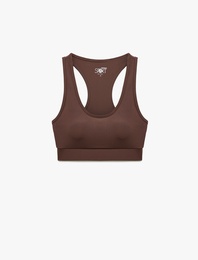 U Yaka Kolsuz Slim Fit Kaplı Sporcu Sütyeni
