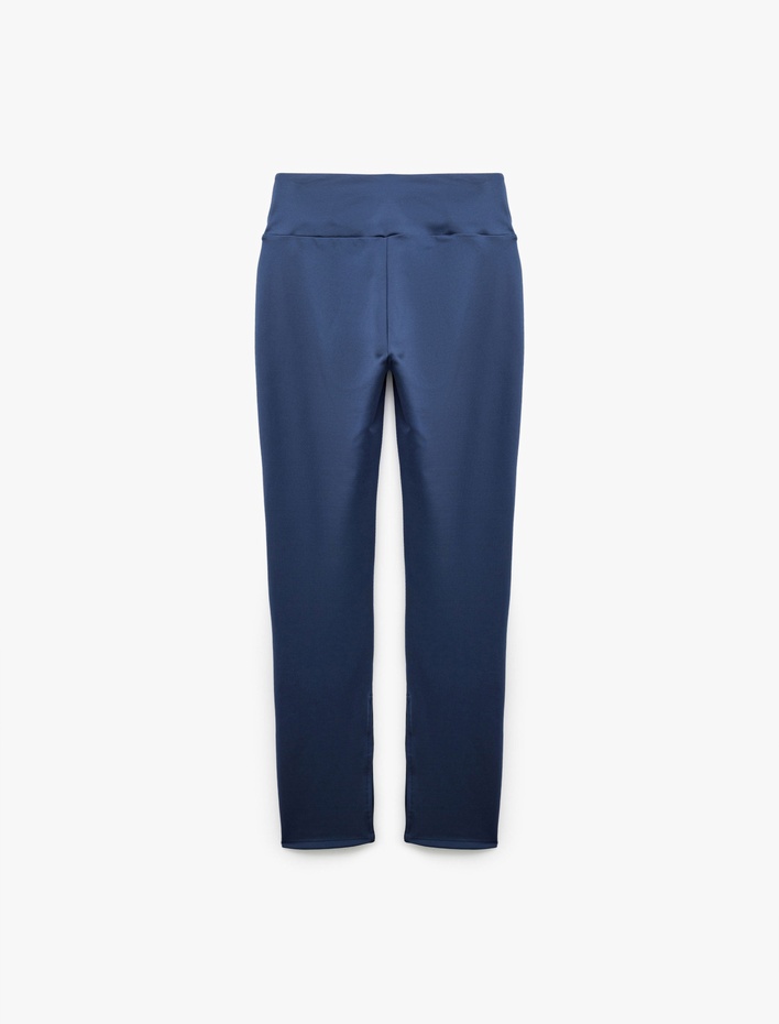  Yüksek Bel Slim Fit İnterlok Spor Tayt