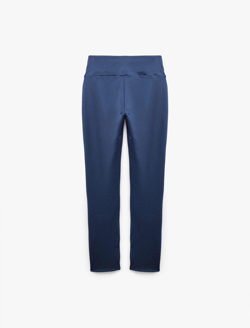   Yüksek Bel Slim Fit İnterlok Spor Tayt