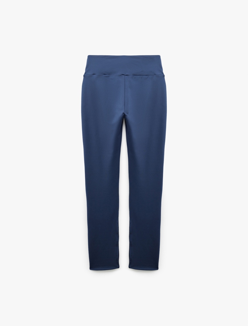   Yüksek Bel Slim Fit İnterlok Spor Tayt