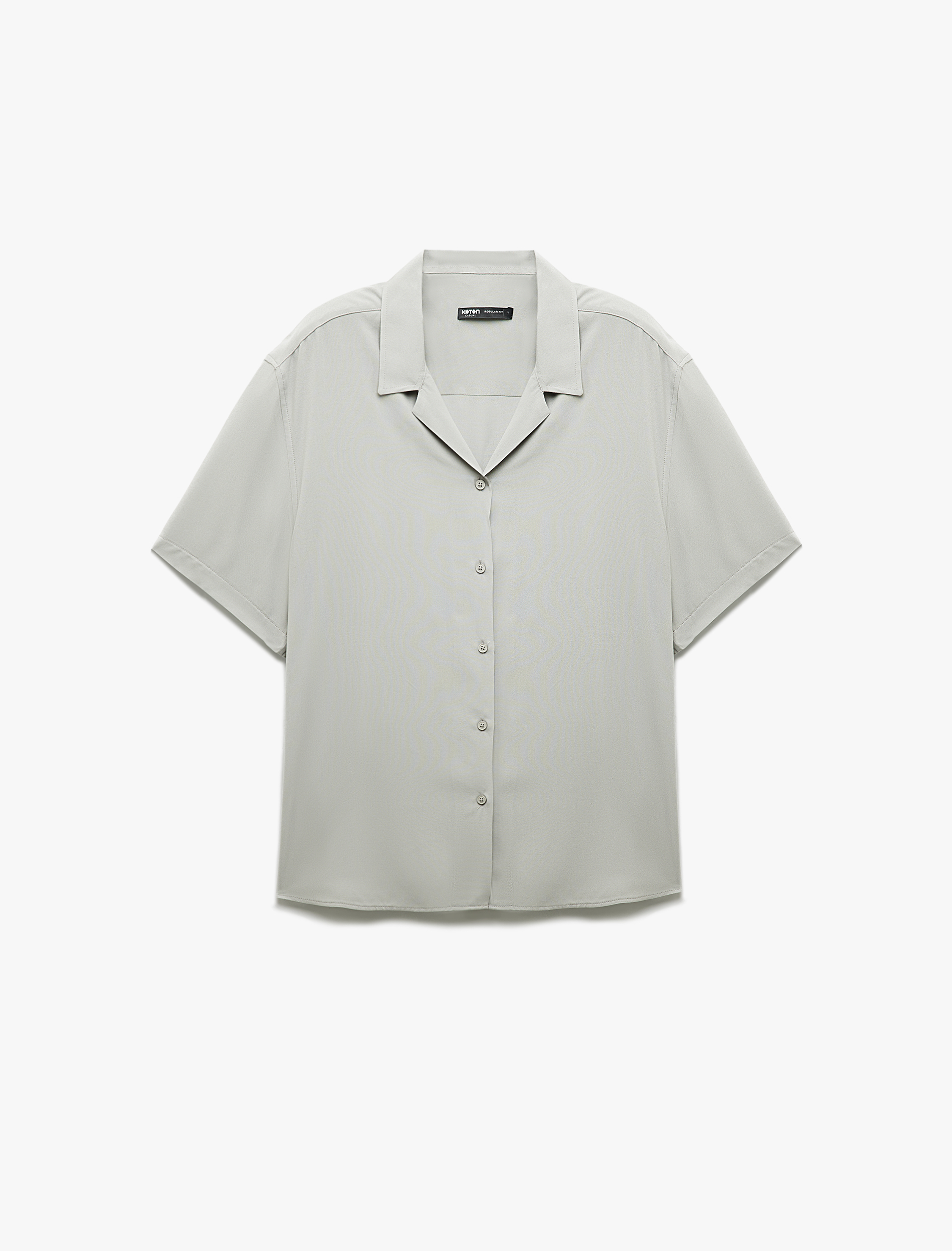   Kısa Kollu Apaş Yaka Düğmeli Viskon Gömlek