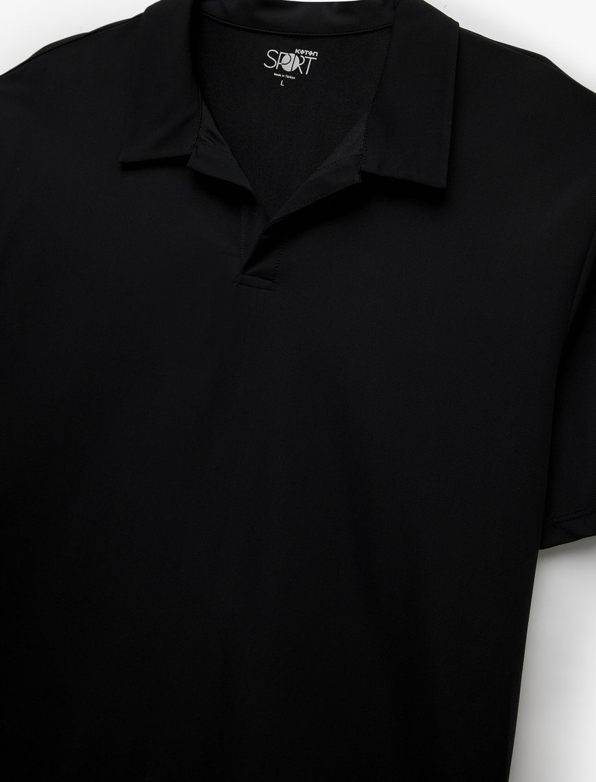   Kısa Kollu Polo Yaka Pike Kumaş Oversize Spor Tişört