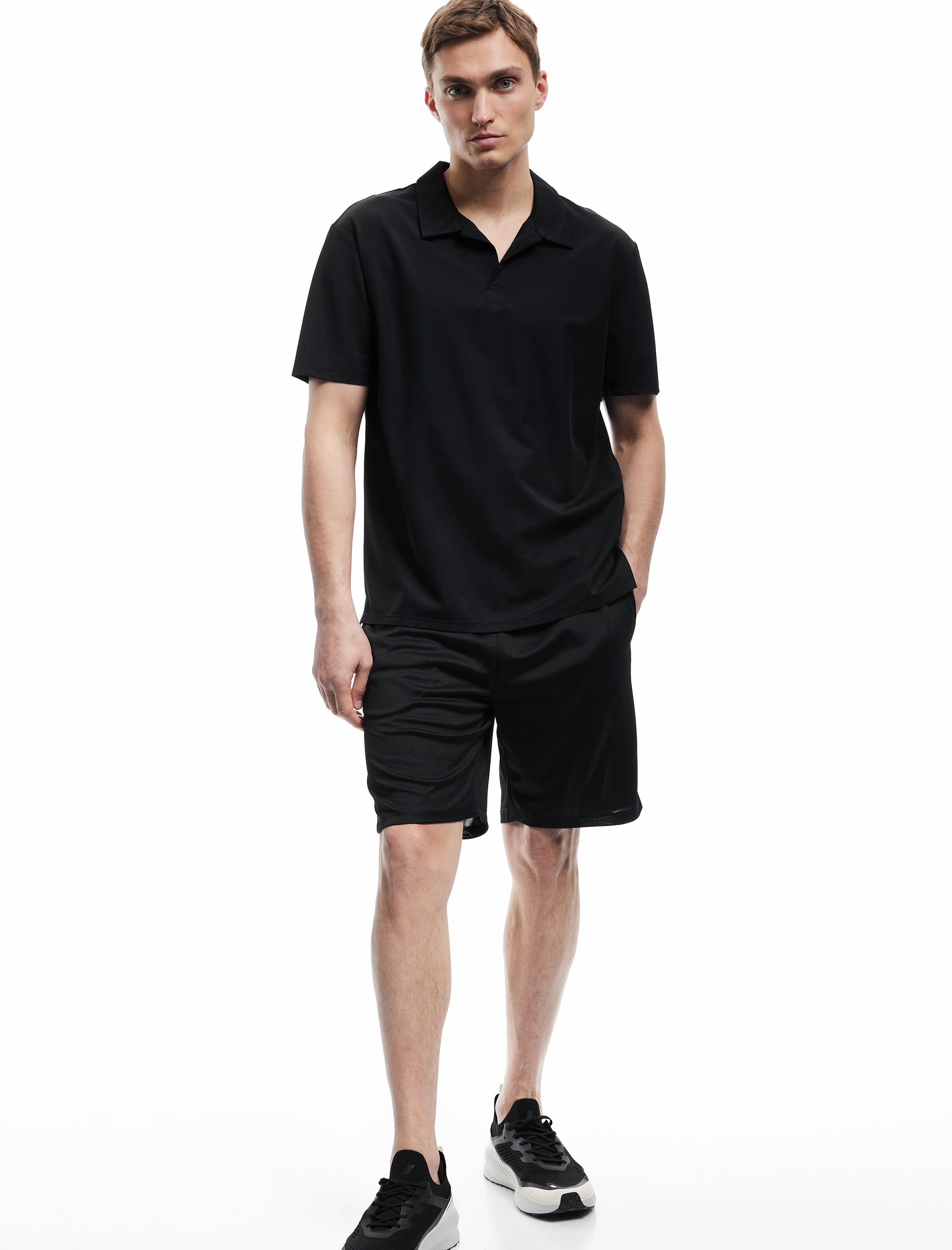   Kısa Kollu Polo Yaka Pike Kumaş Oversize Spor Tişört