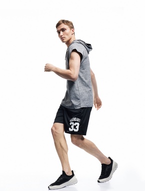 Baskılı Cep Detaylı Beli Lastikli Oversize Spor Şort