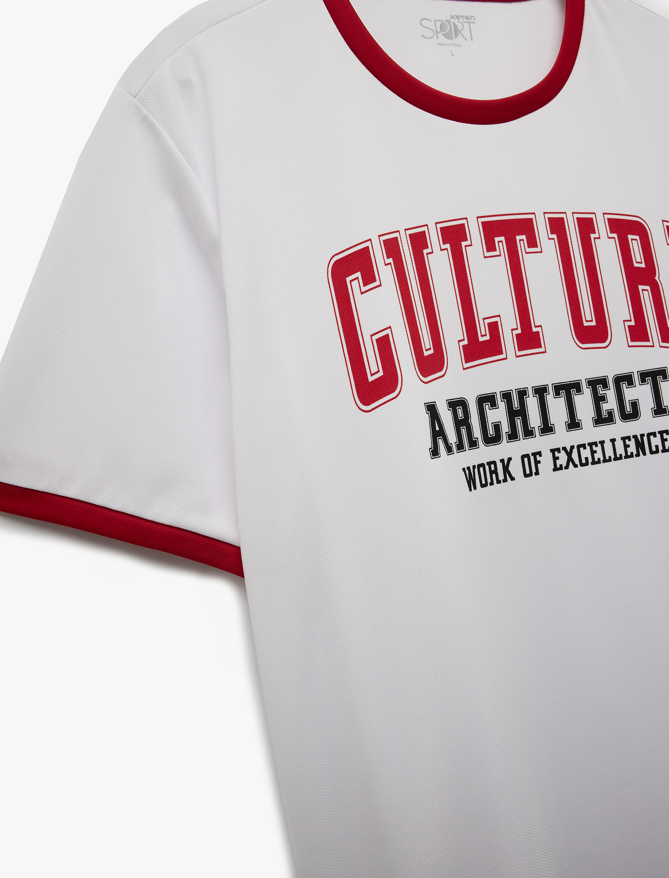   Kısa Kollu Bisiklet Yaka Regular Fit Biyeli Baskılı Spor Tişört