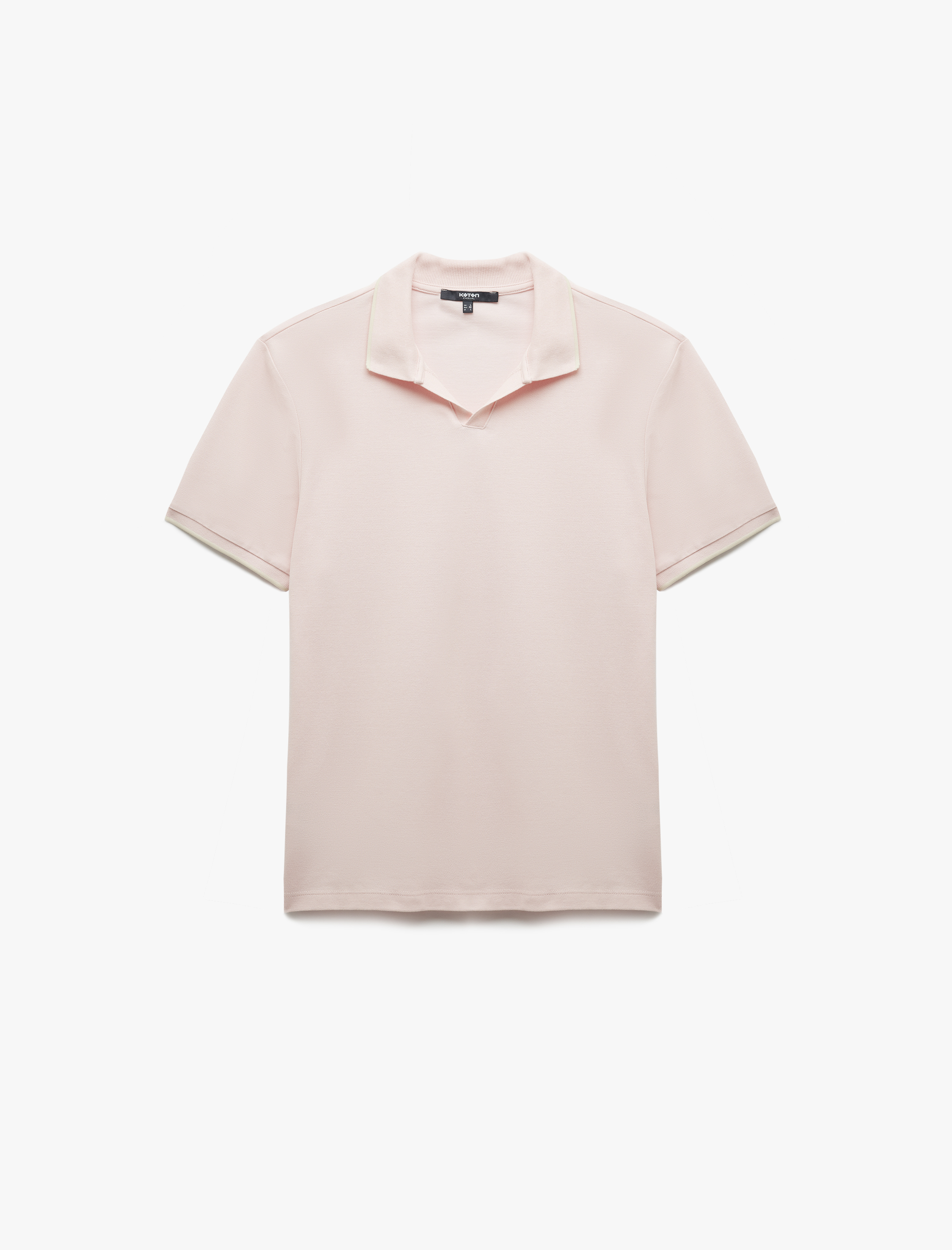   Kontrast Detaylı Pamuklu Pike Kumaş Kısa Kollu Slim Fit Polo Yaka Tişört