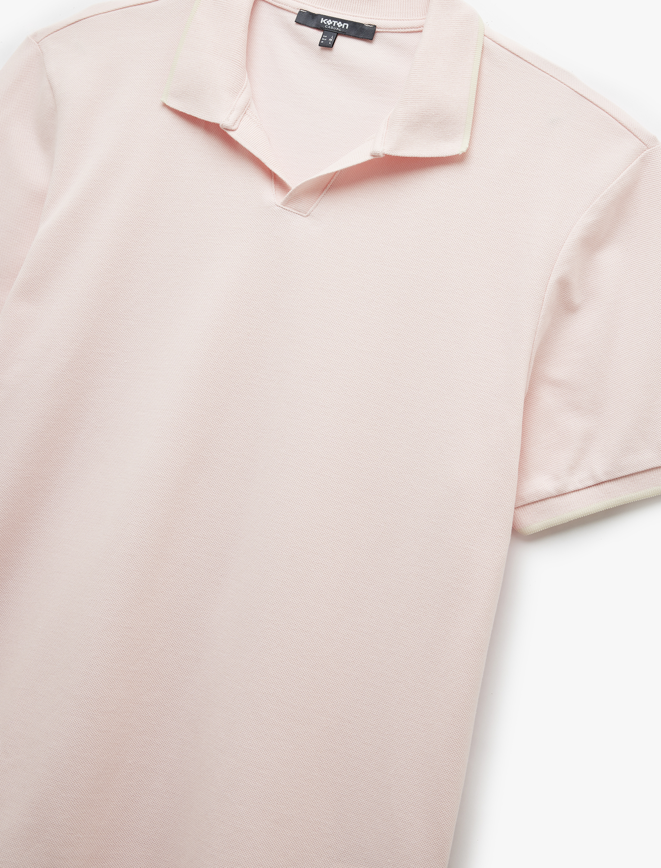   Kontrast Detaylı Pamuklu Pike Kumaş Kısa Kollu Slim Fit Polo Yaka Tişört