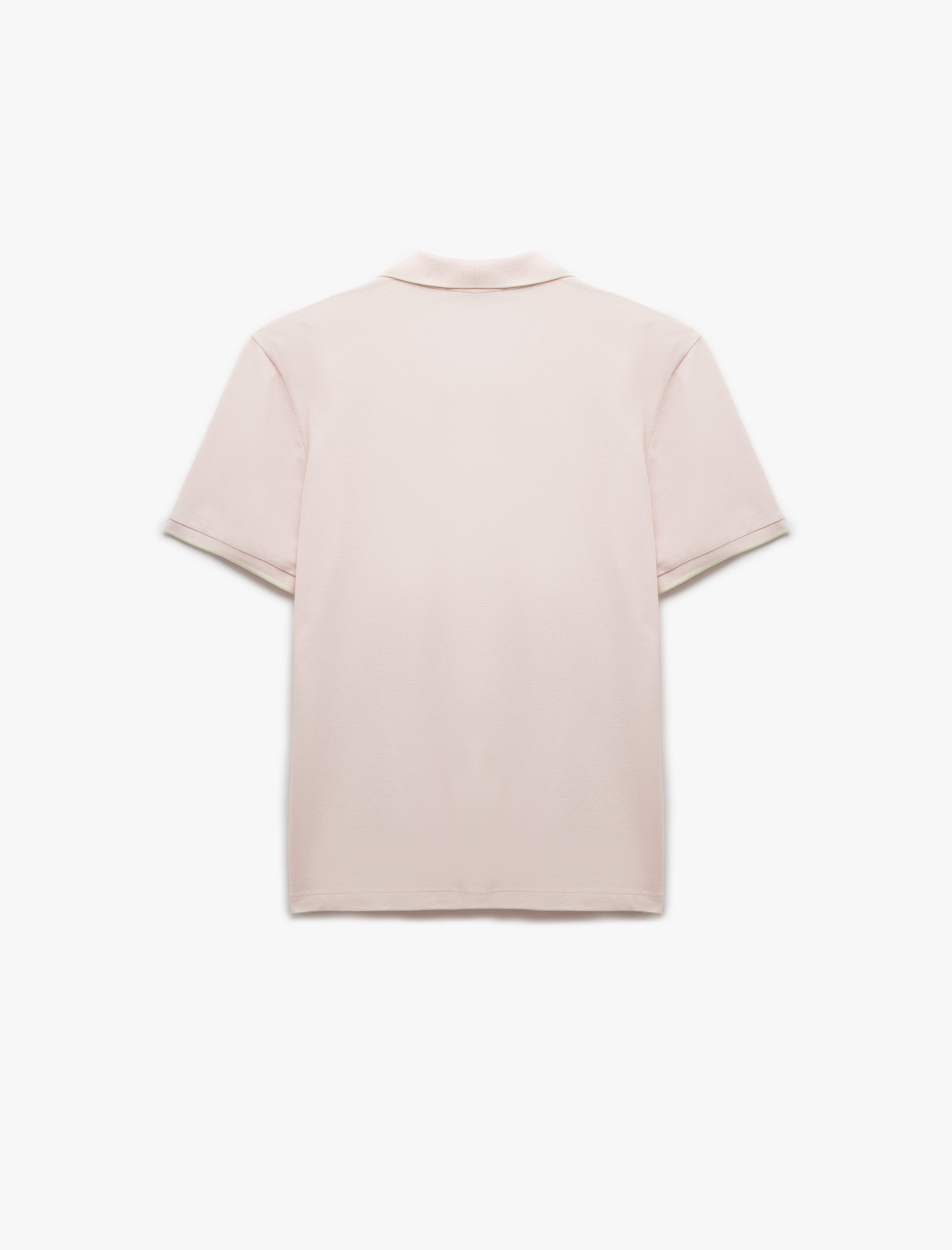   Kontrast Detaylı Pamuklu Pike Kumaş Kısa Kollu Slim Fit Polo Yaka Tişört