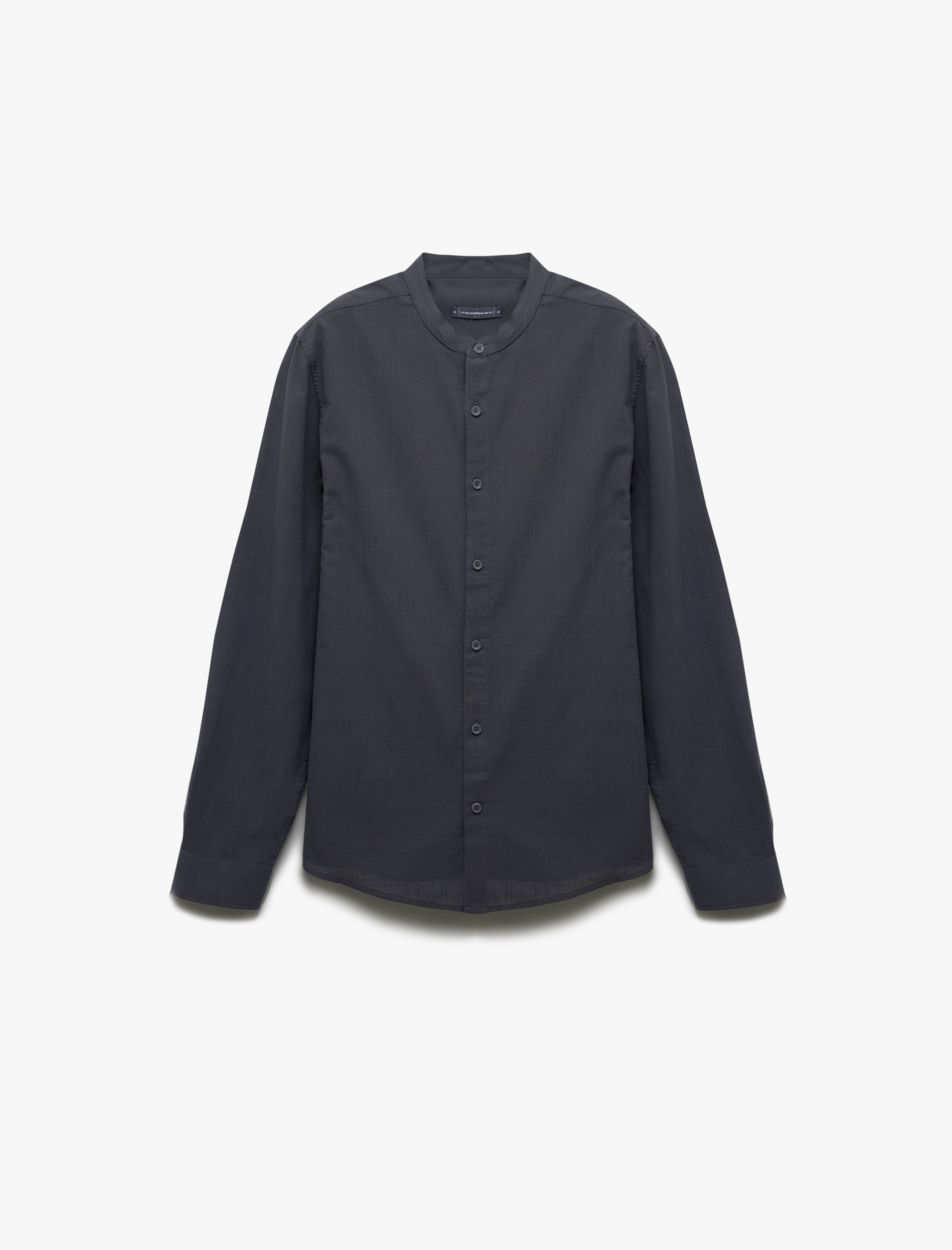   Uzun Kollu Düğmeli Regular Fit Pamuklu Hakim Yaka Gömlek