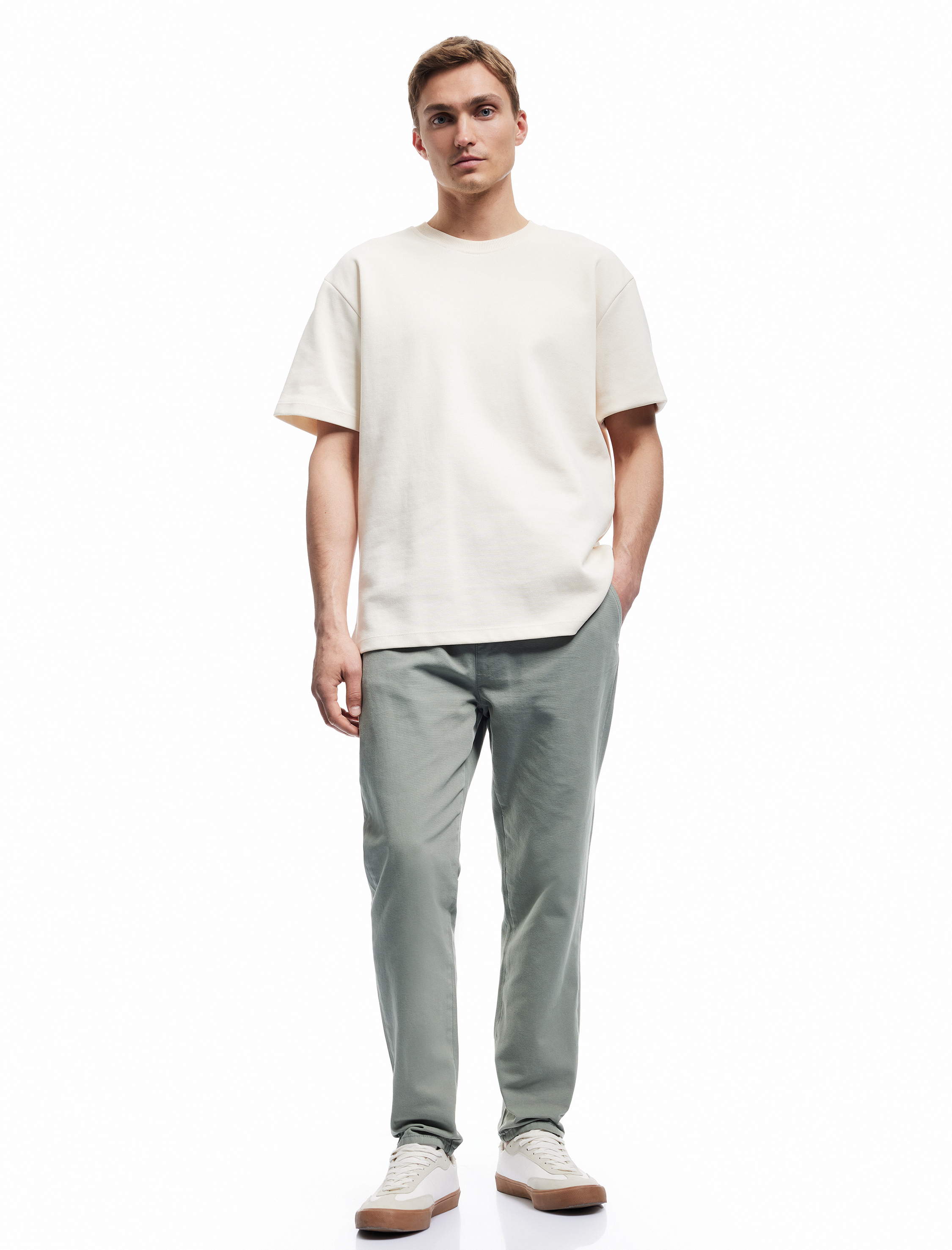   Beli Bağcıklı Pamuklu Cep Detaylı Kanvas Chino Pantolon