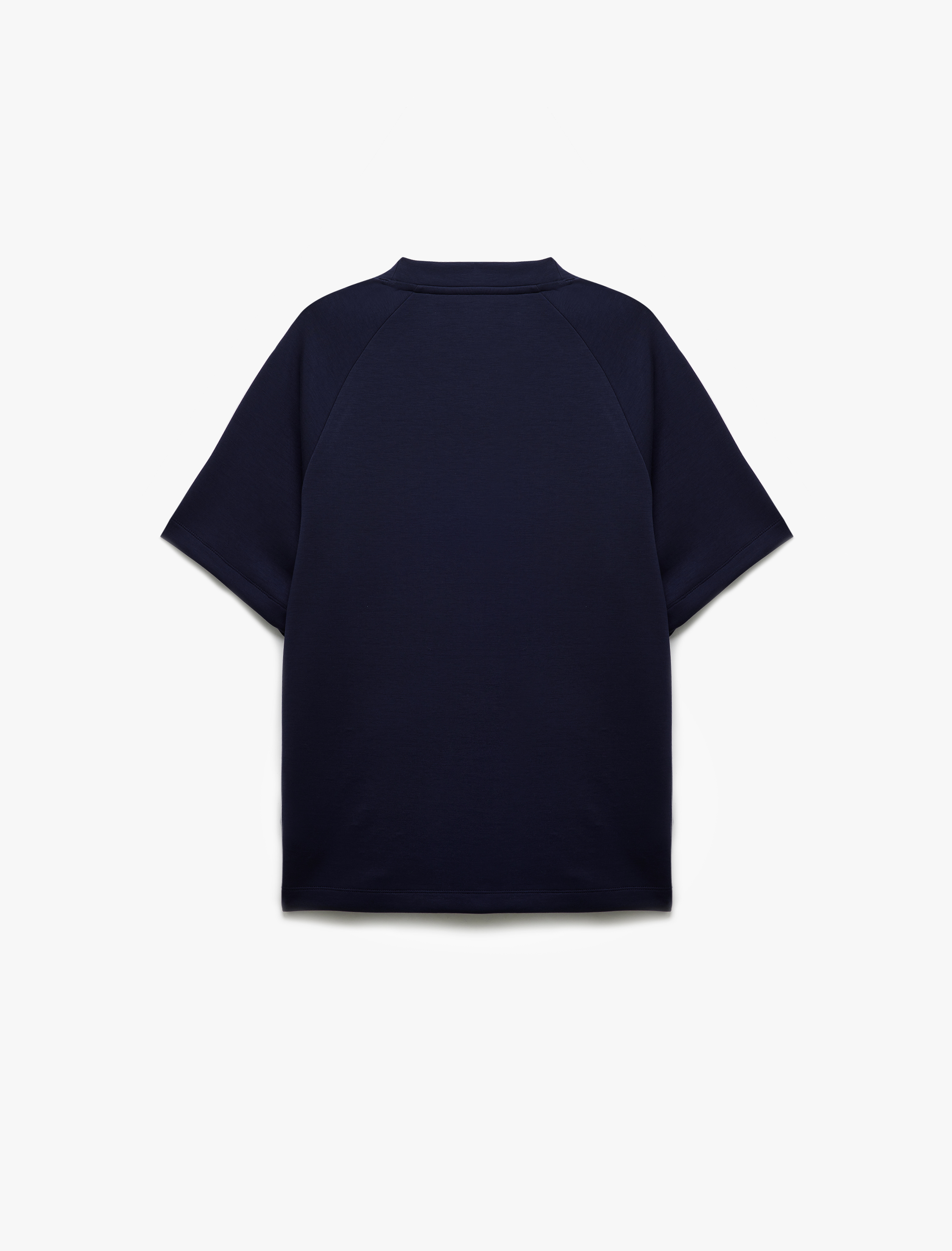   Viskon Karışımlı Kısa Kollu İşlemeli Bisiklet Yaka Oversize Tişört