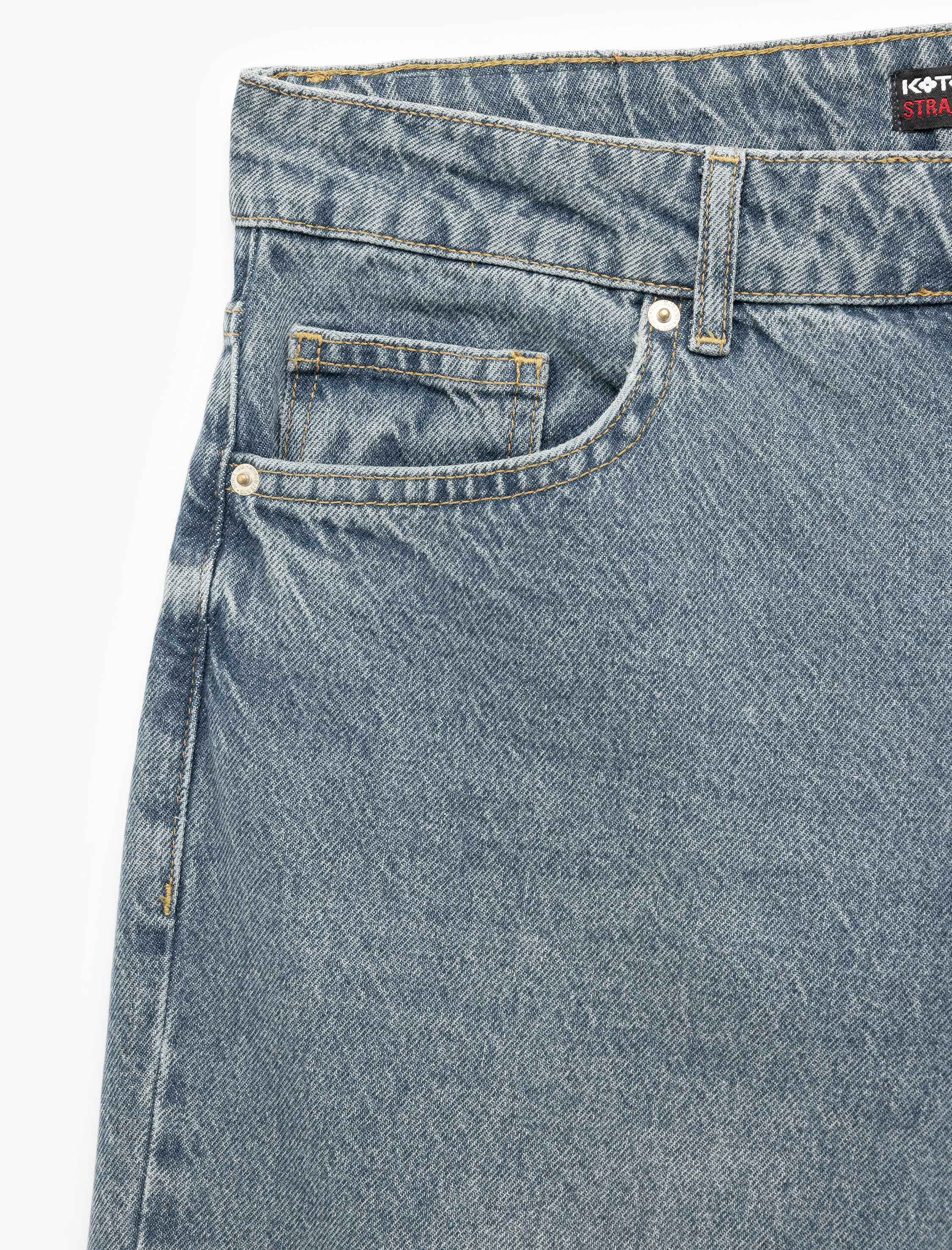   Normal Bel Pamuklu Cep Detaylı Straight Fit Jean Pantolon - Mark Jean