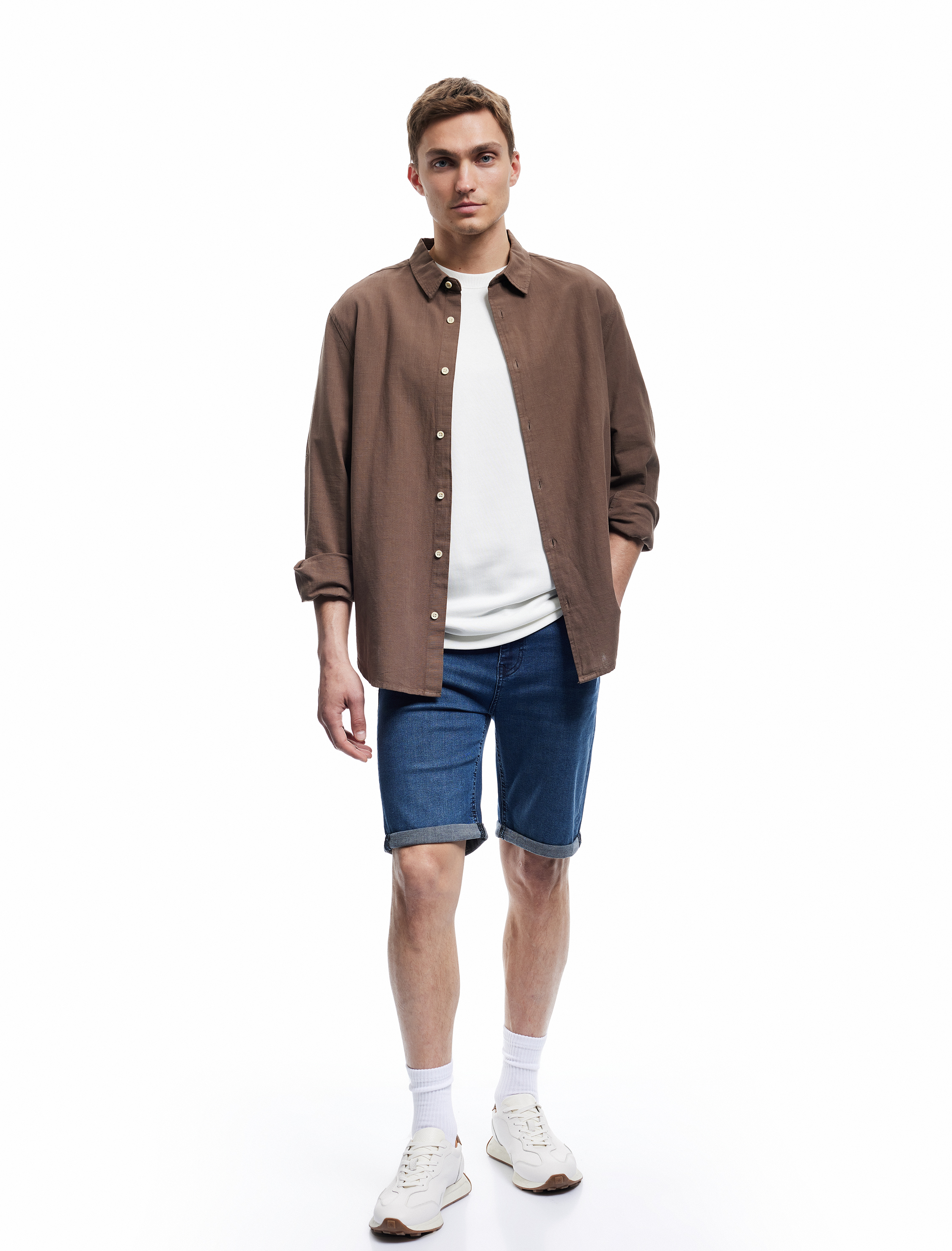   Normal Bel Cep Detaylı Pamuklu Slim Fit Jean Şort