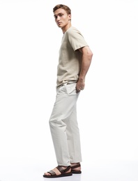 Beli Bağcıklı Pamuklu Cep Detaylı Kanvas Chino Pantolon