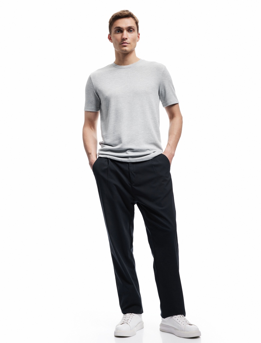   Kısa Kollu Bisiklet Yaka Basic Slim Fit Tişört