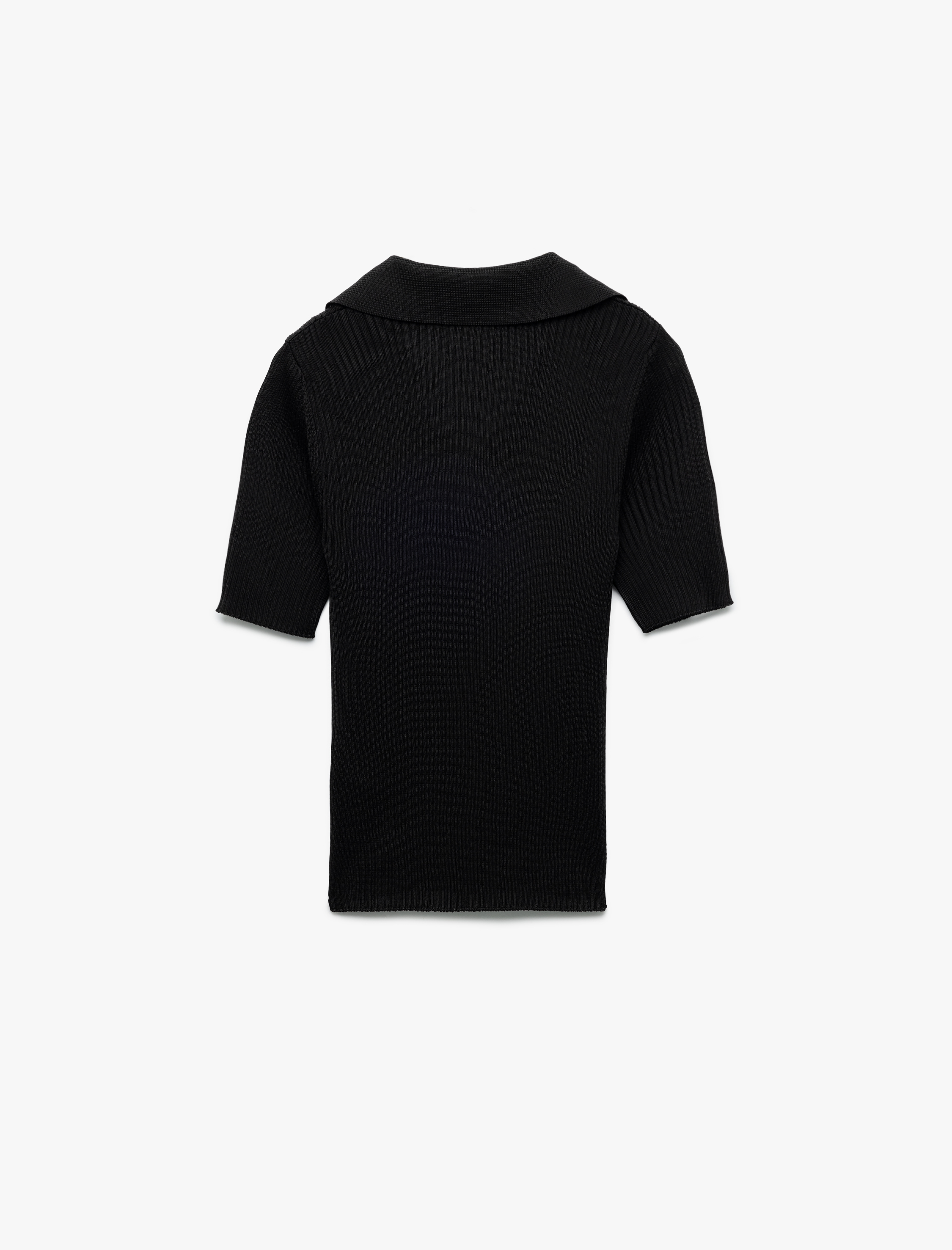   Önden Bağlama Detaylı Kısa Kollu Polo Yaka Triko Kazak