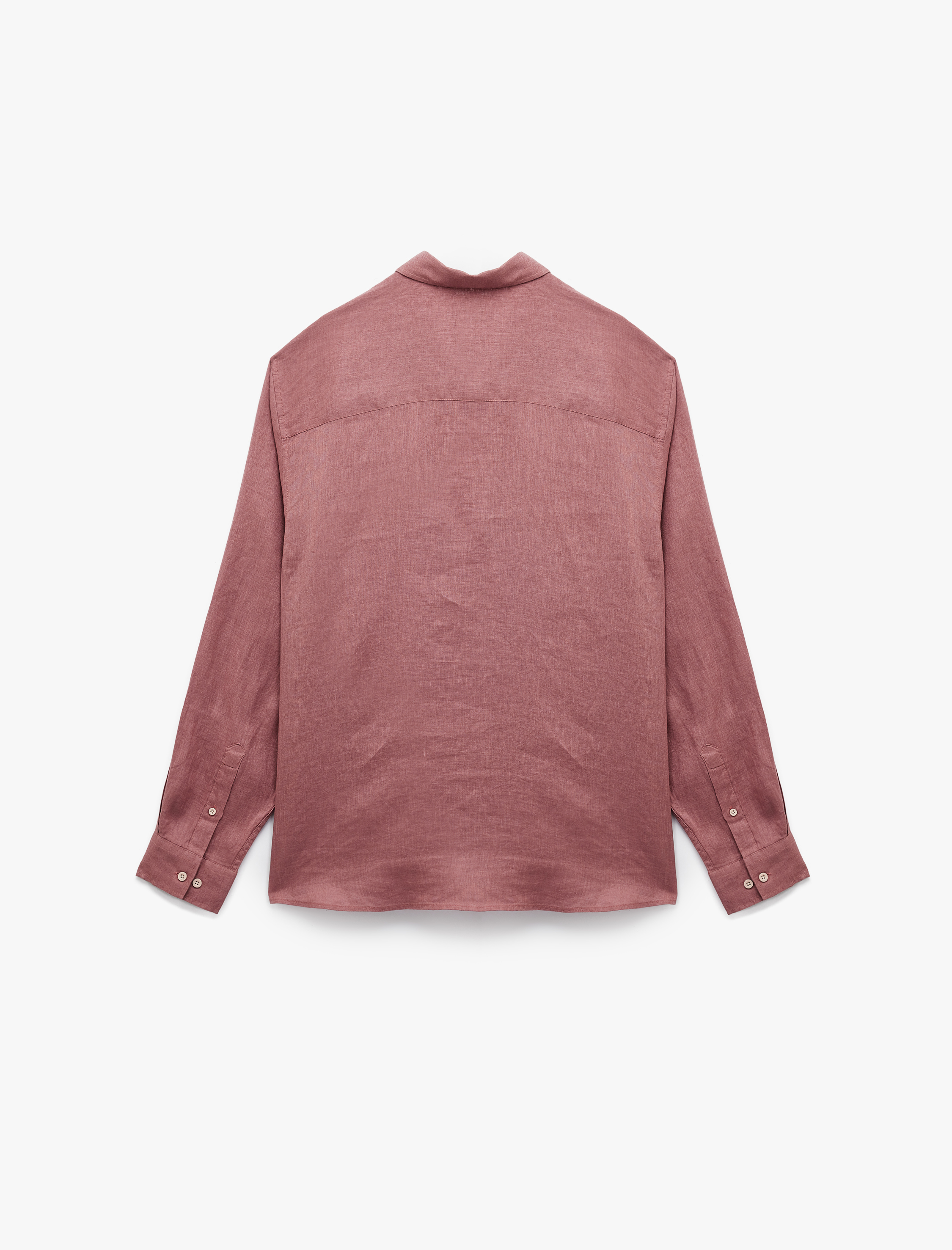   Klasik Yaka Regular Fit Uzun Kollu Keten Gömlek