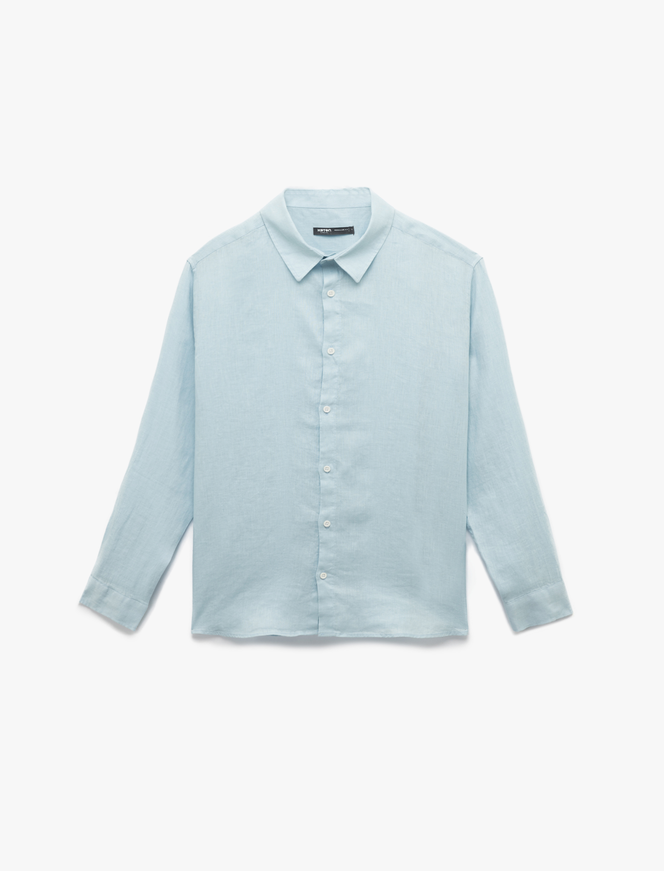   Klasik Yaka Regular Fit Uzun Kollu Keten Gömlek