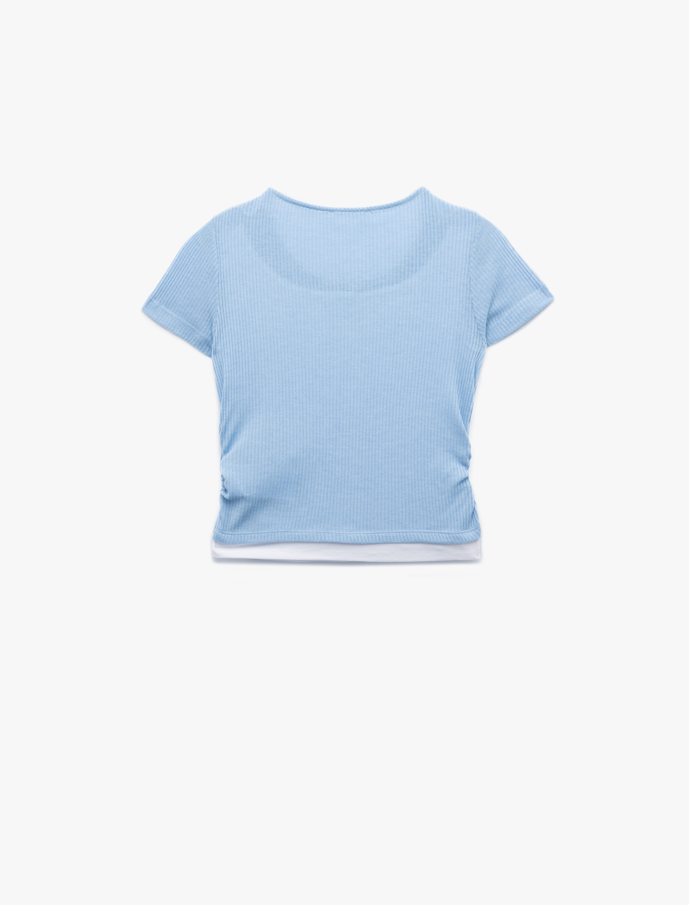   Viskon Karışımlı Düğmeli Slim Fit Kısa Kollu Bisiklet Yaka Triko Hırka