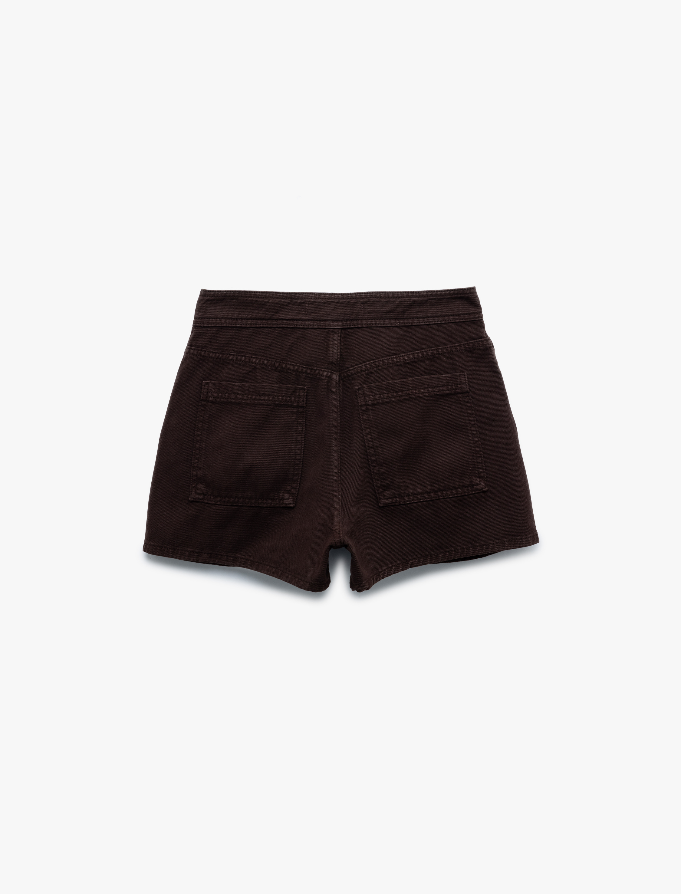   Yüksek Bel Kemer Detaylı Pamuklu Cepli Mini Şort