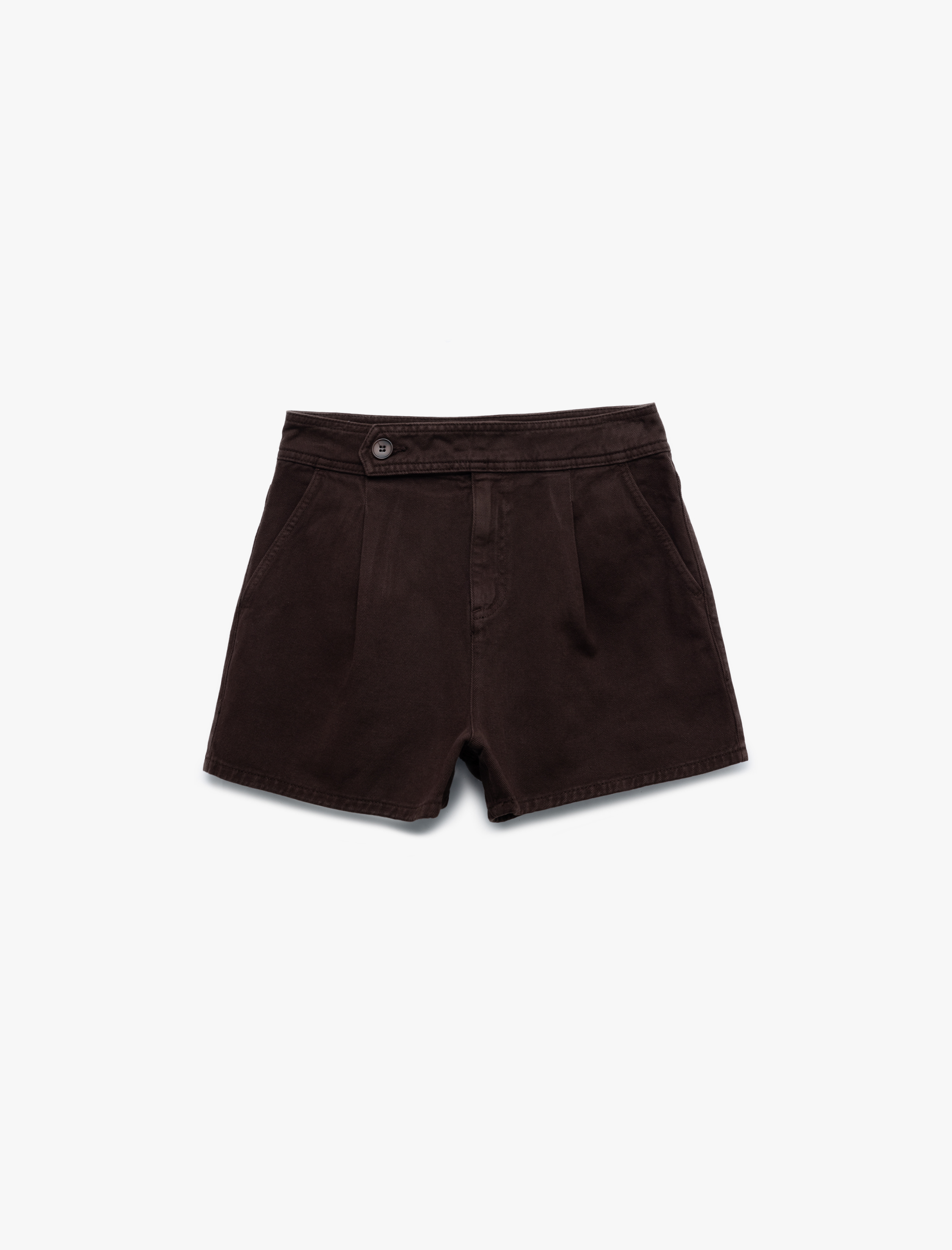   Yüksek Bel Kemer Detaylı Pamuklu Cepli Mini Şort