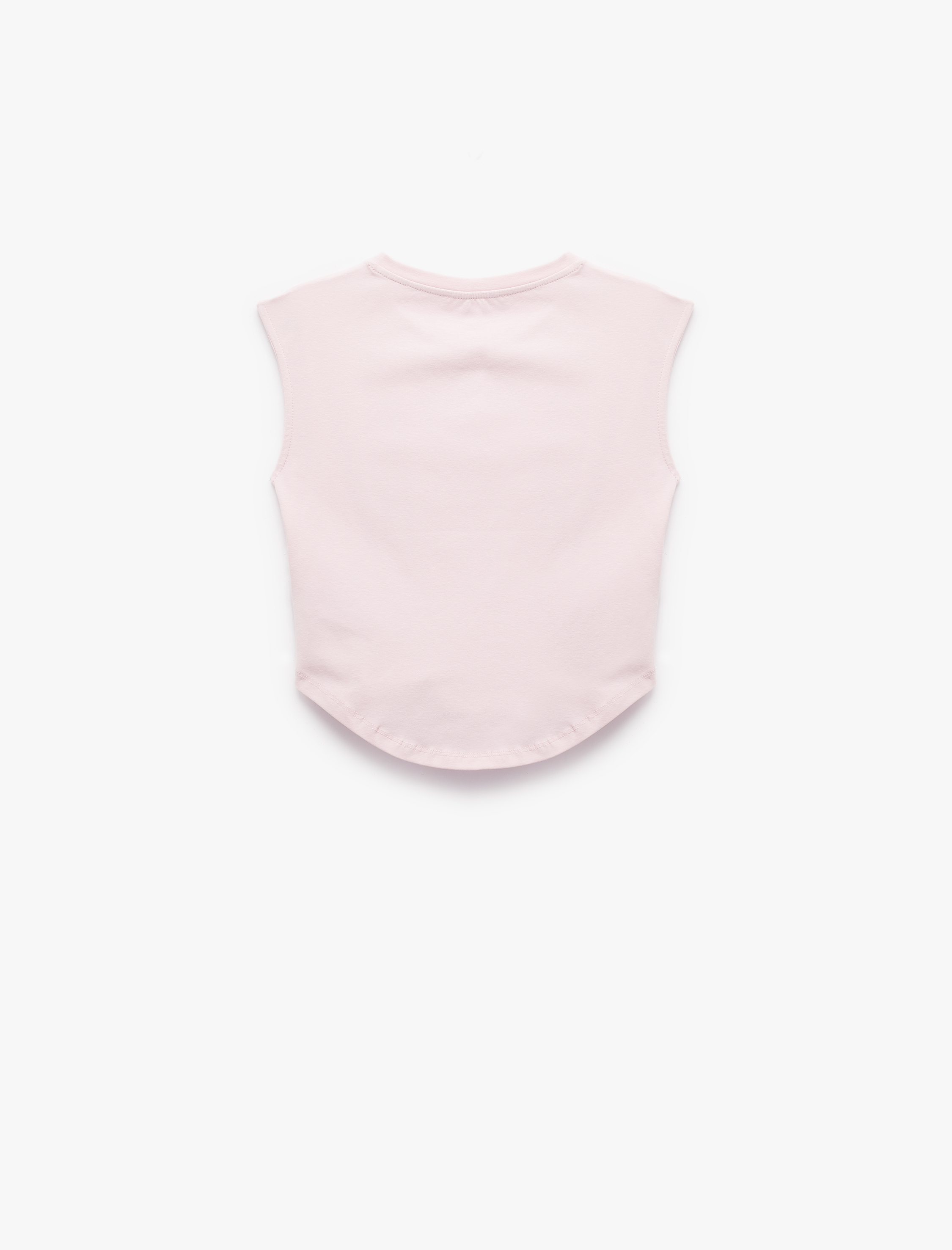   Bisiklet Yaka Korse Detaylı Slim Fit Kolsuz Crop Tişört