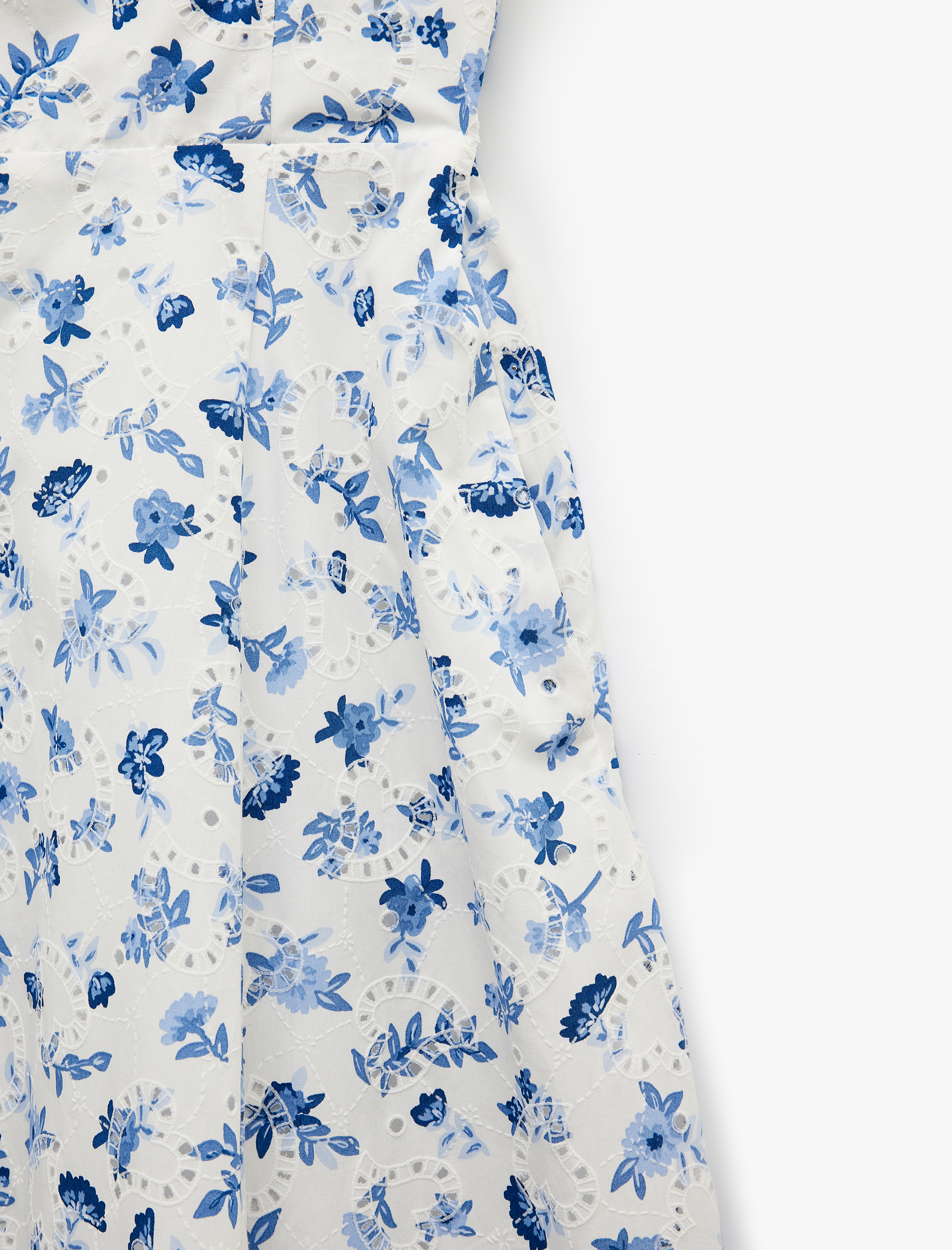   Pamuklu Kare Yaka A Kesim Midi Boy Çiçekli Askılı Elbise