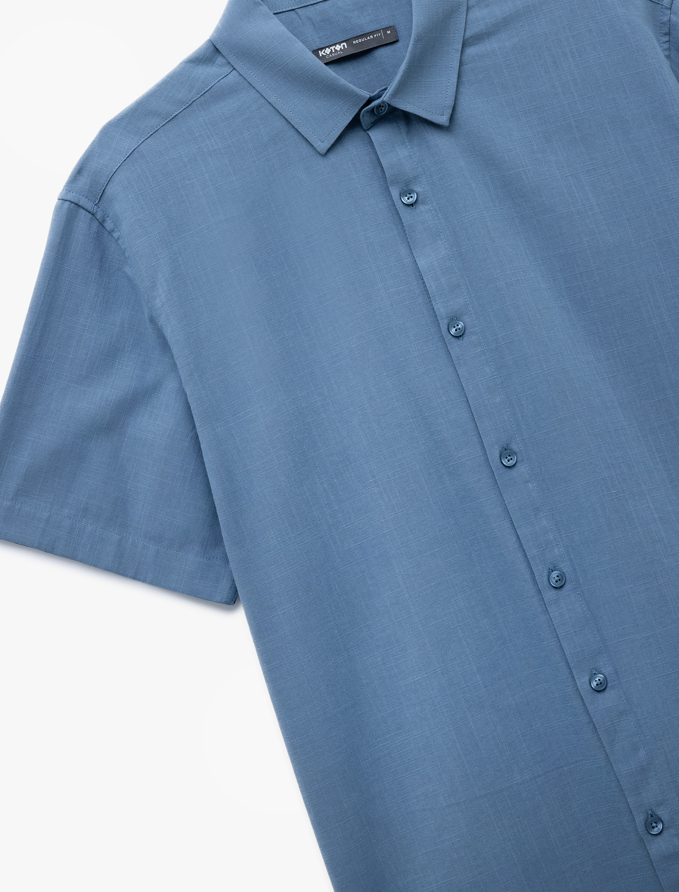   Kısa Kollu Pamuklu Regular Fit Klasik Gömlek