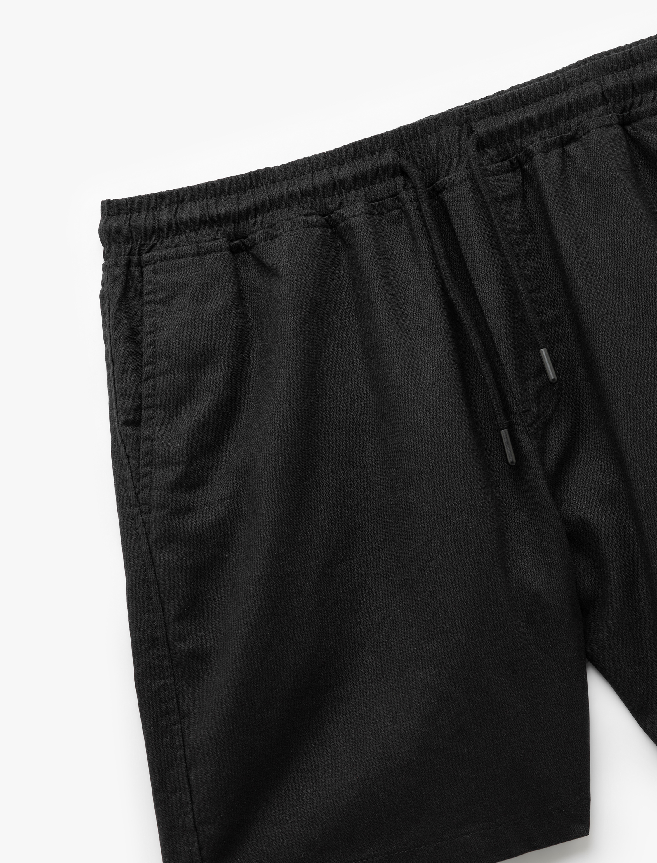   Cep Detaylı Bermuda Beli Bağcıklı Pamuk Keten Karışımlı Şort