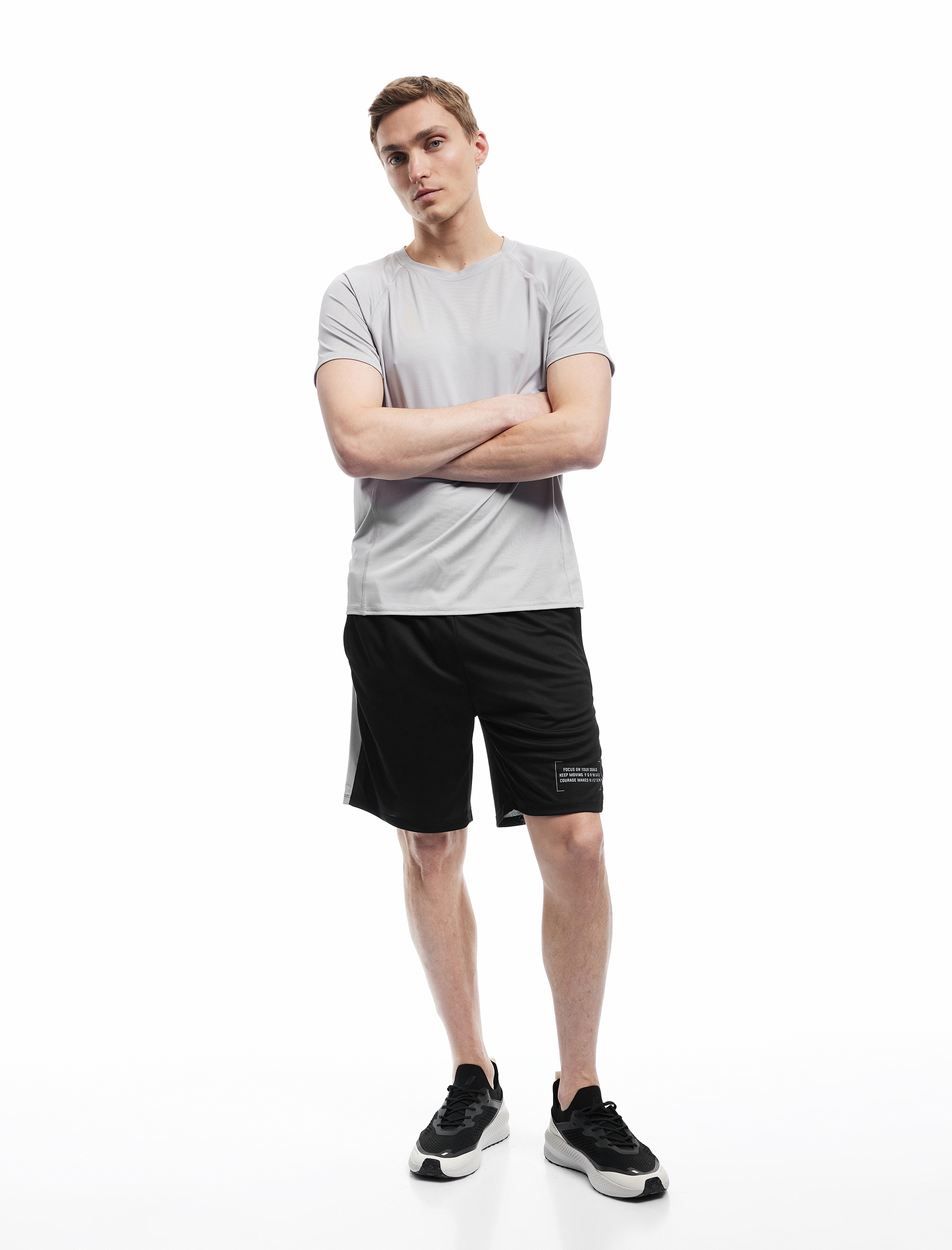   Kısa Kollu Bisiklet Yaka Dikiş Detaylı Oversize Spor Tişört