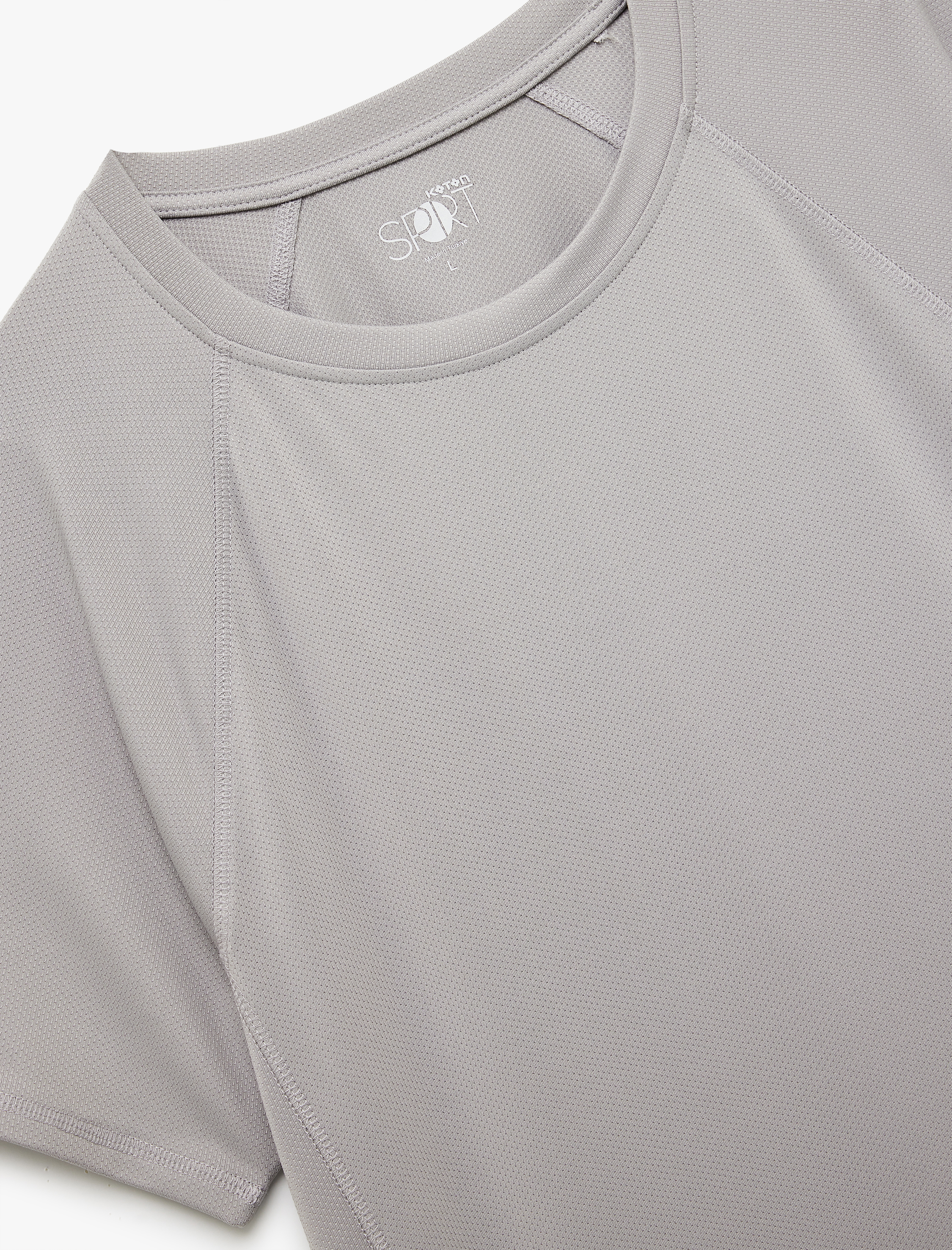   Kısa Kollu Bisiklet Yaka Dikiş Detaylı Oversize Spor Tişört